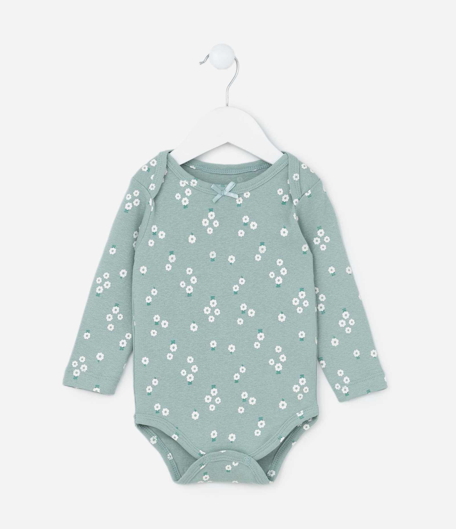 Body Infantil com Estampa Floralzinha - Tam RN a 18 meses Verde 1