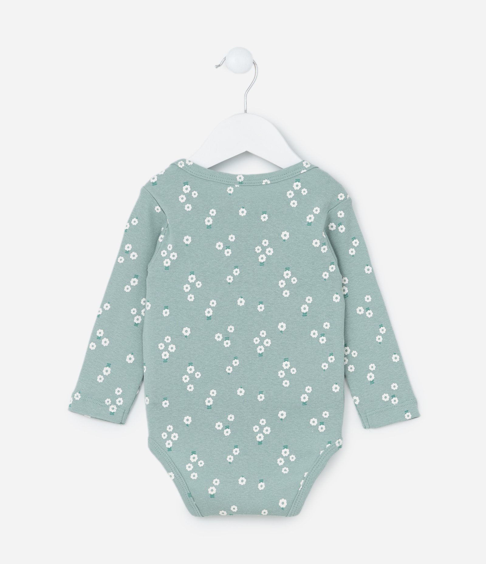 Body Infantil com Estampa Floralzinha - Tam RN a 18 meses Verde 2