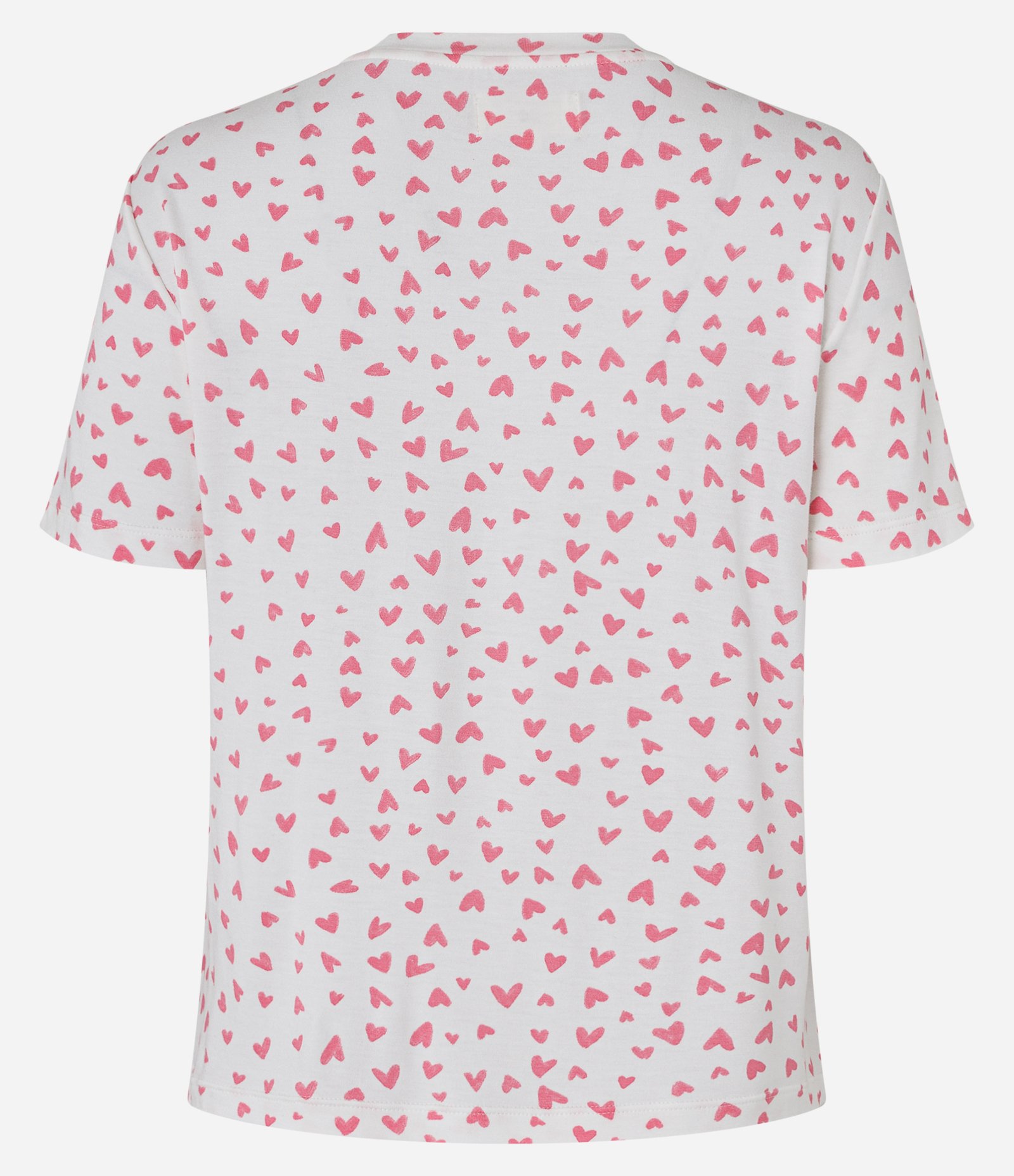 Blusa de Pijama com Estampa de Corações Branco/Rosa 5