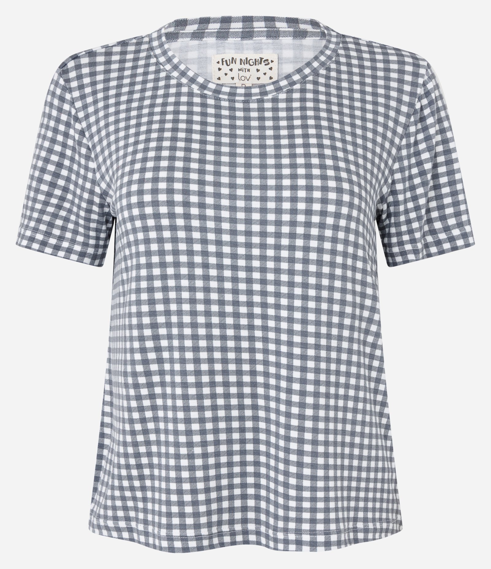 Blusa de Pijama em Viscose com Estampa Xadrez Cinza 4