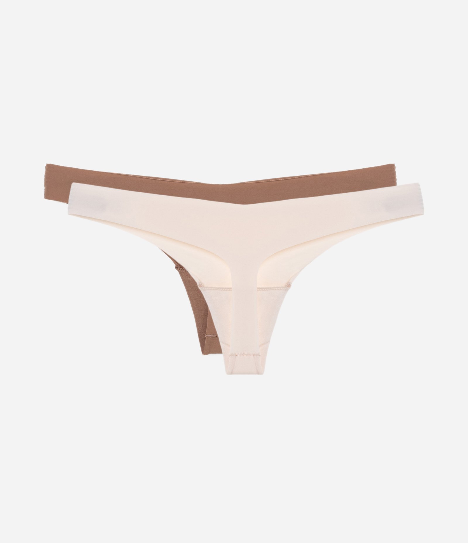 Kit 02 Calcinhas Biquíni em Microfibra com Corte a Fio Bege/Marrom 2