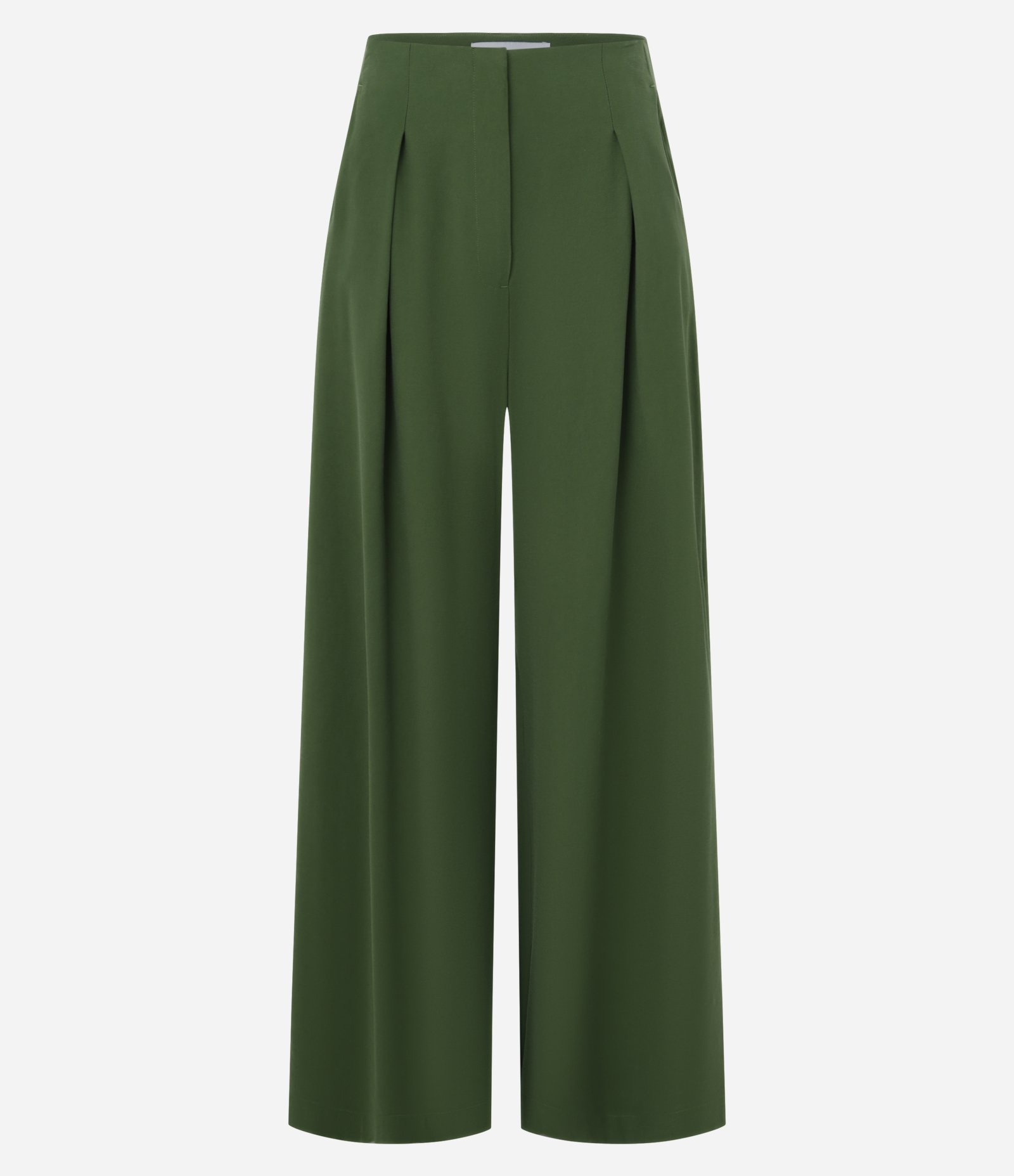Calça Pantalona em Viscolinho com Pregas Verde 5