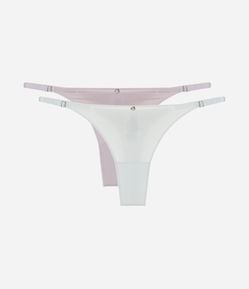 Kit 02 Calcinhas String Fio Duplo em Microfibra