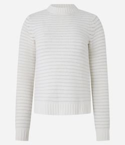 Suéter Slim em Chenille com Fenda Lateral e Fio Metalizado