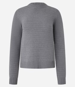 Suéter Slim em Chenille com Fenda Lateral e Fio Metalizado