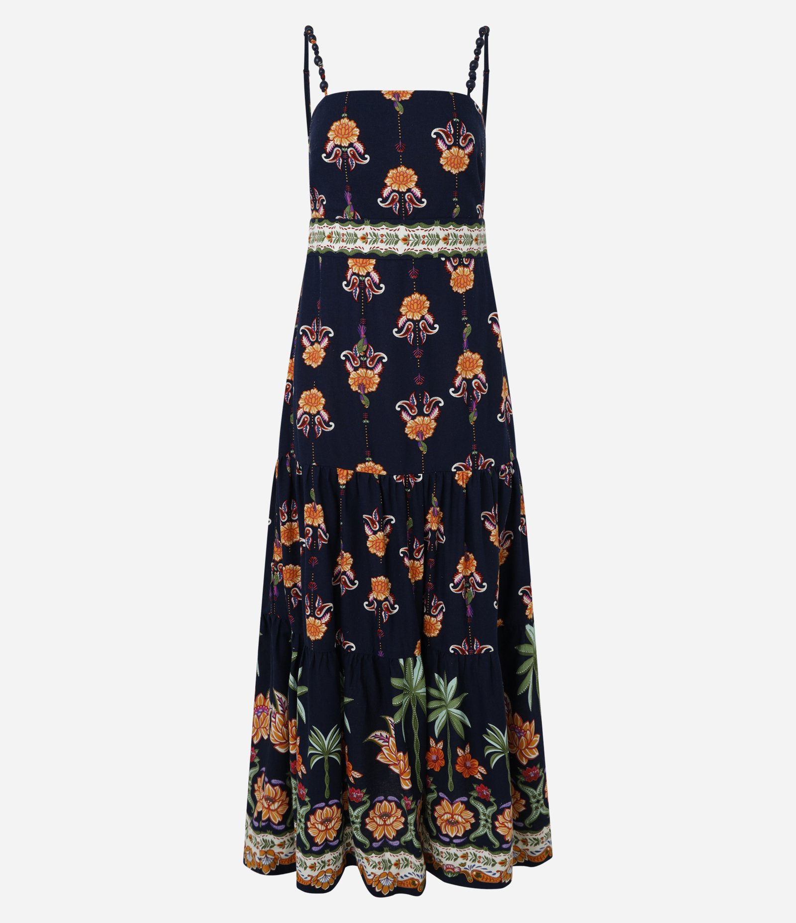 Vestido New Midi em Viscolinho com Estampa Floral Azul Marinho 5