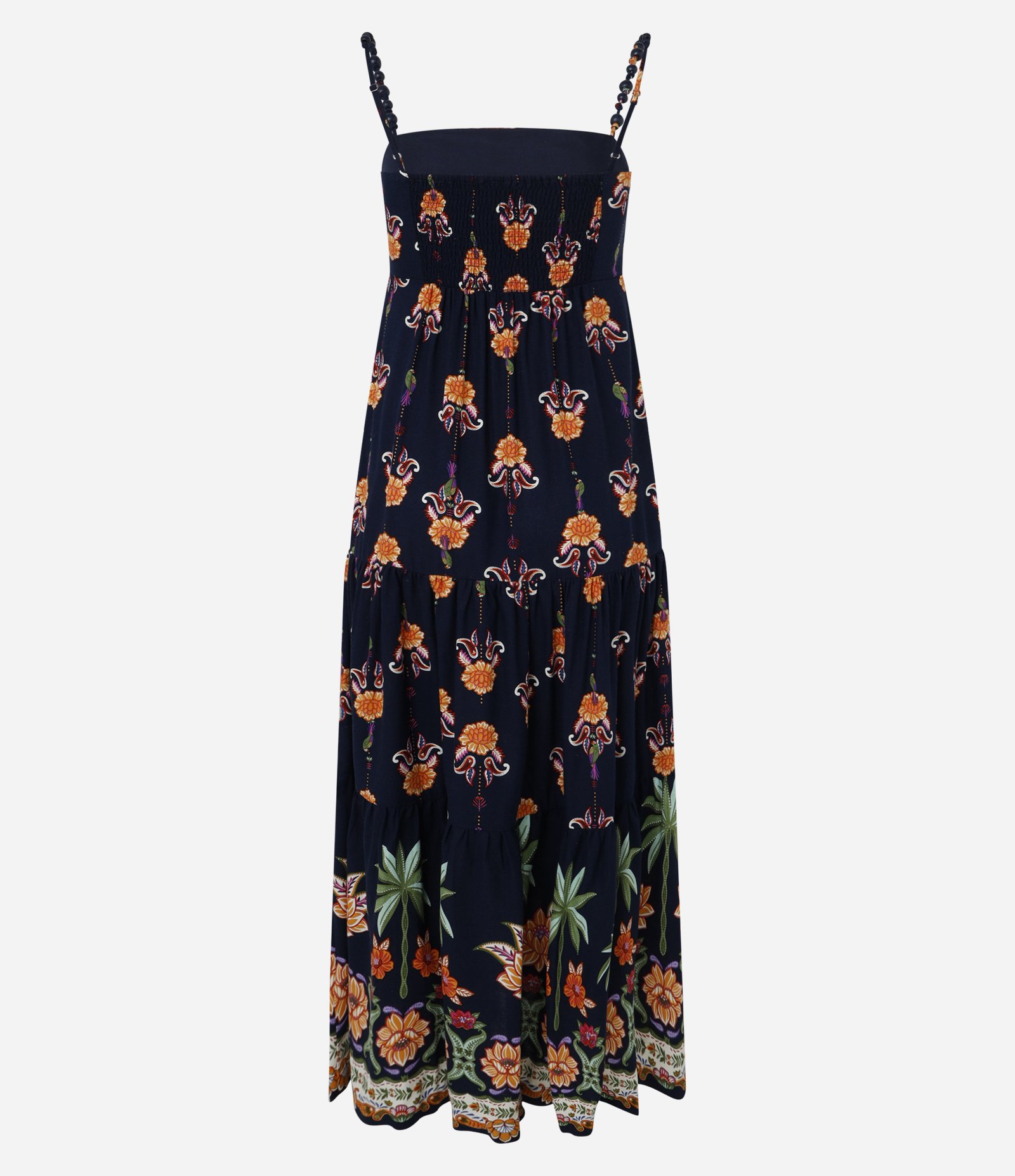 Vestido New Midi em Viscolinho com Estampa Floral Azul Marinho 6
