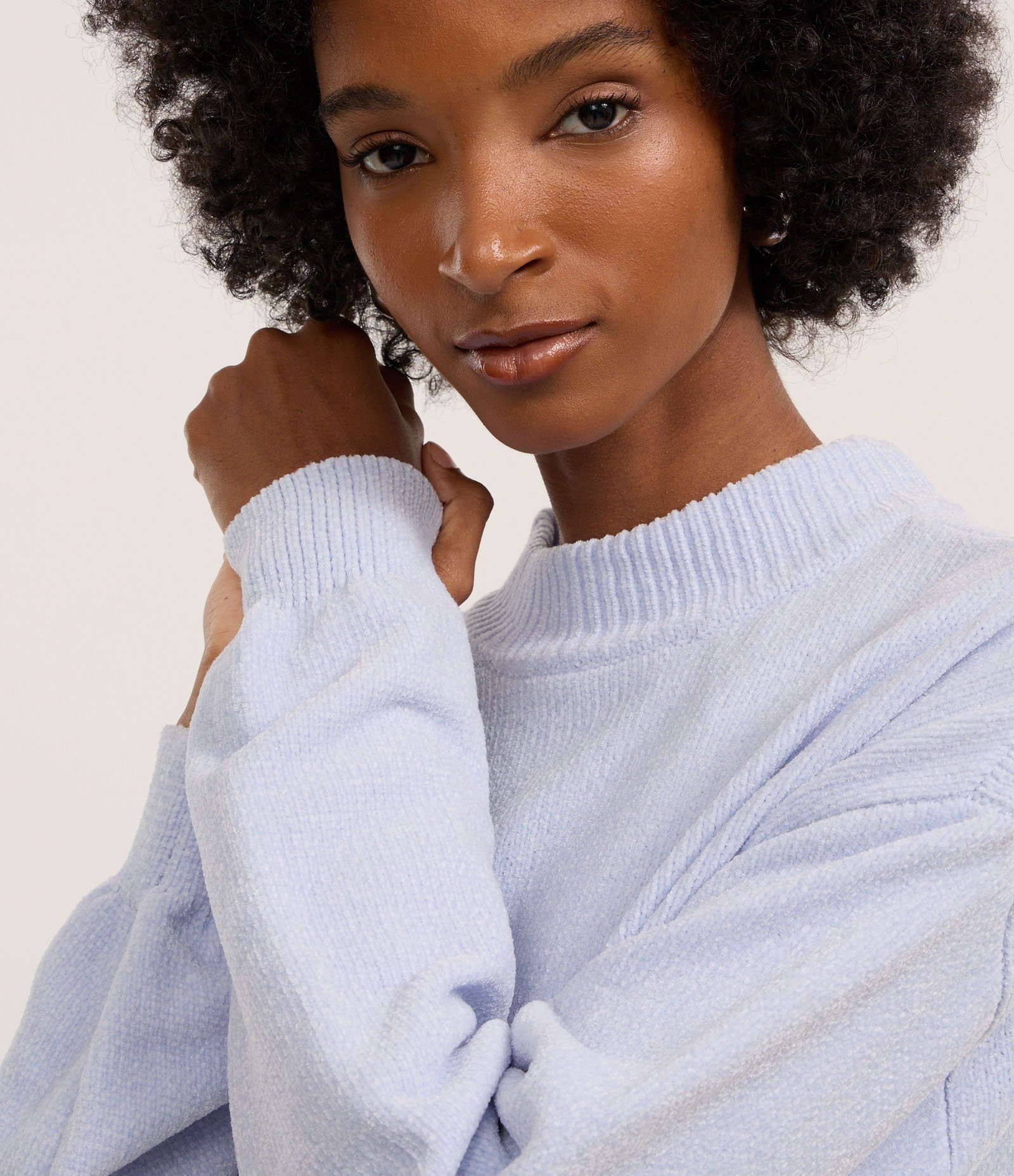 Suéter em Chenille com Golinha Alta e Ribanas 3