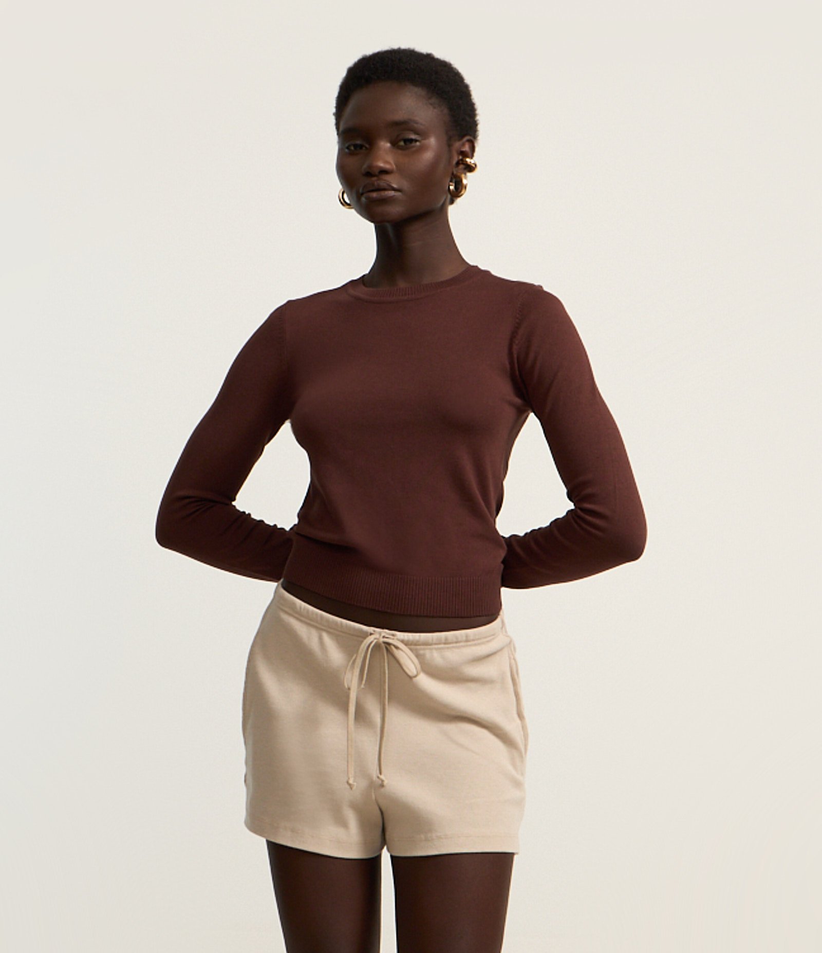 Blusa em Tricô com Punho Barra Marrom 3