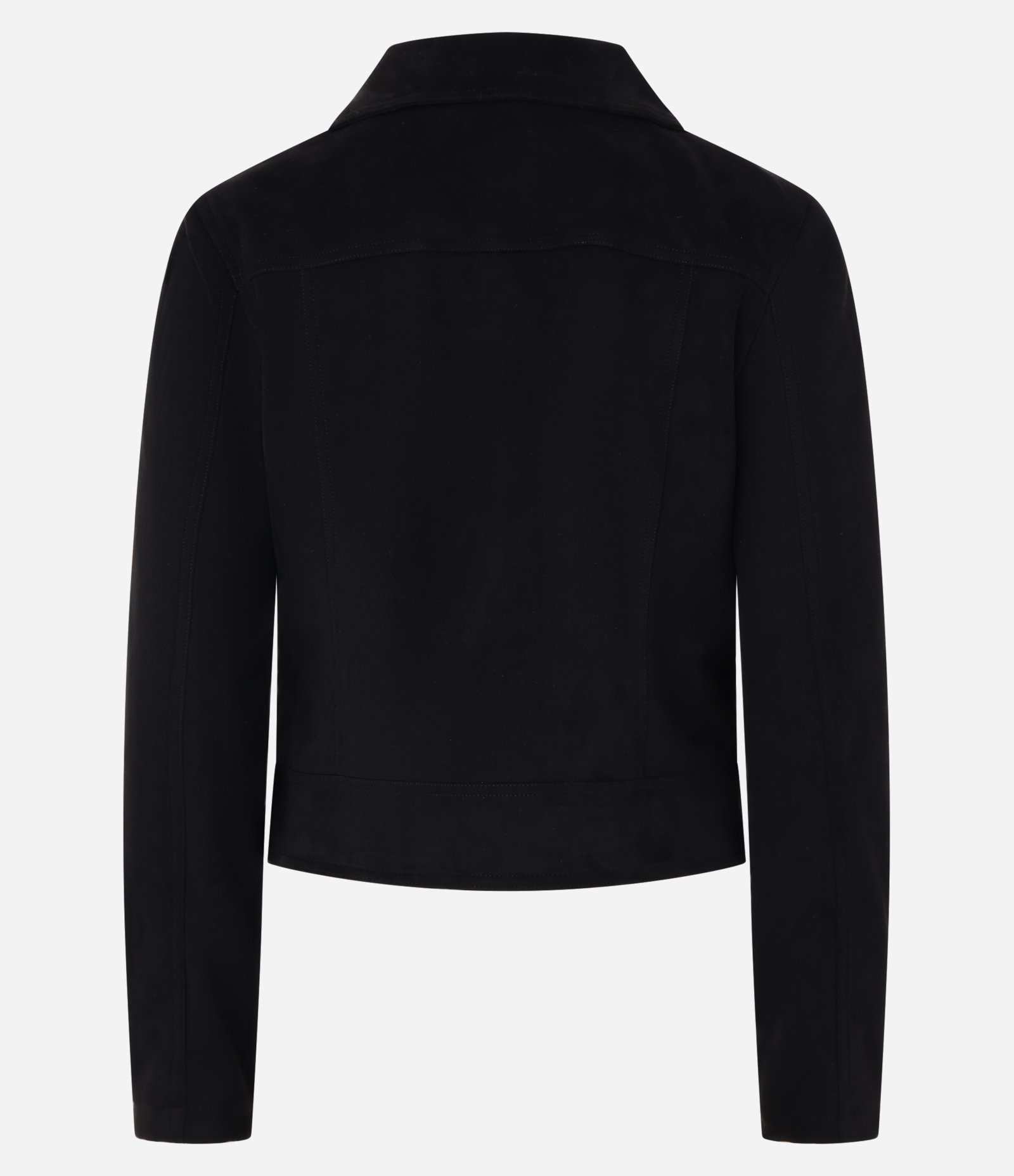 Jaqueta Biker em Suede com Bolsos e Zíper Preto 5
