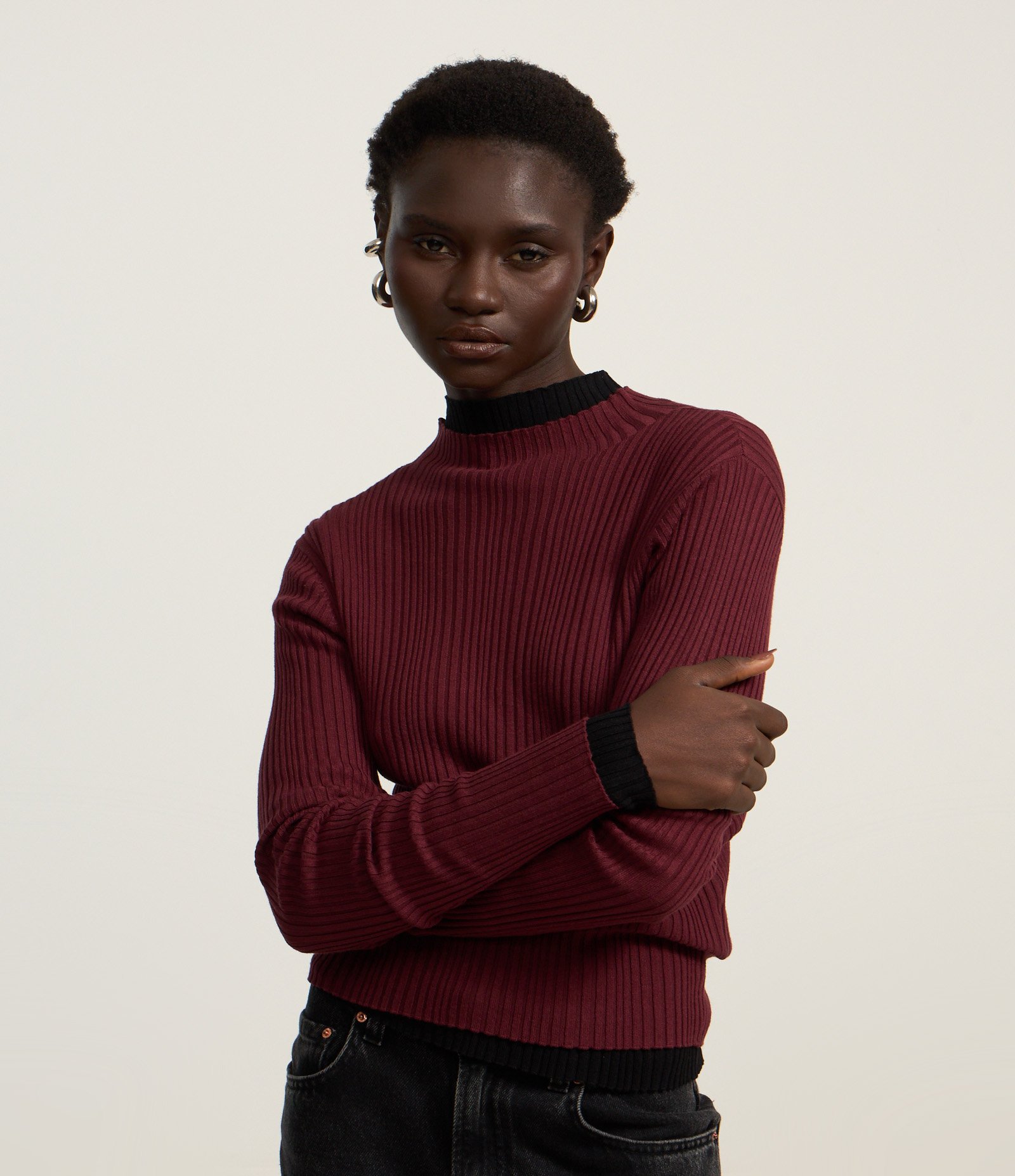 Blusa em Tricô com Golinha Alta 1