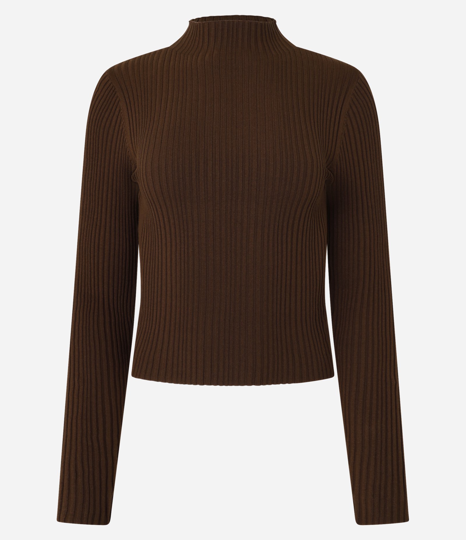 Blusa em Tricô com Golinha Alta Marrom 4