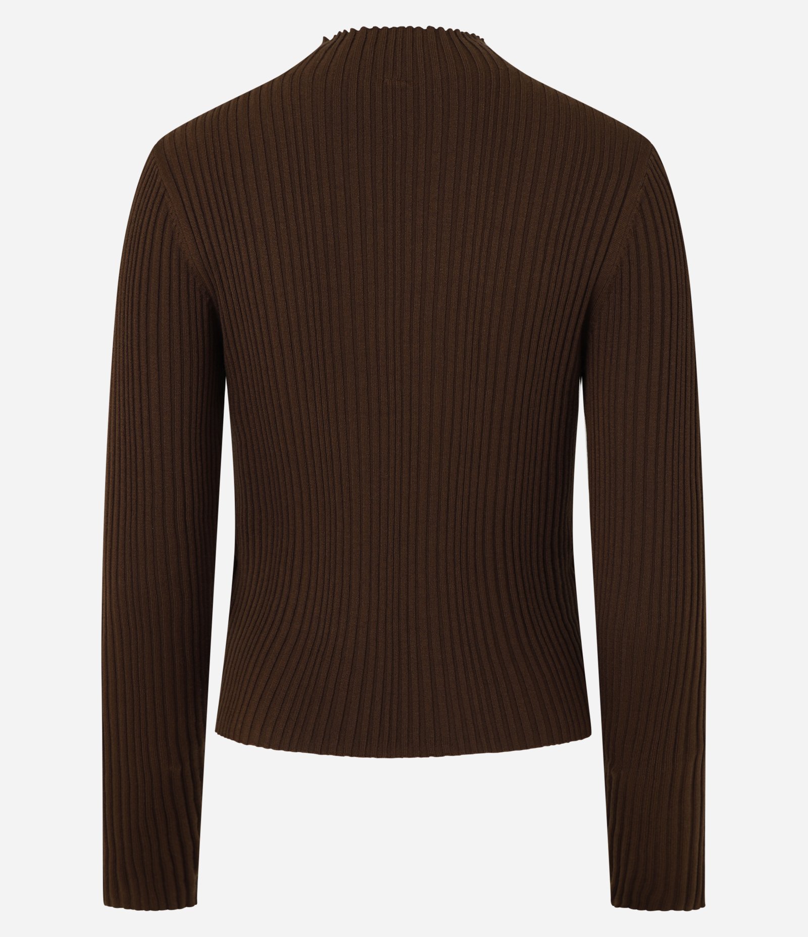 Blusa em Tricô com Golinha Alta Marrom 6