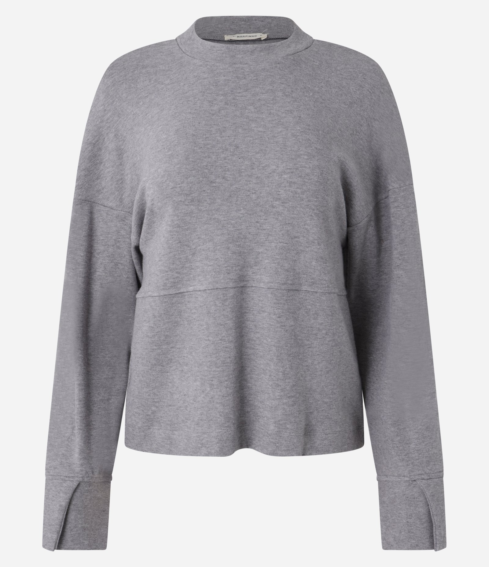 Casaco em Moletom com Malha Brushed Cinza 5