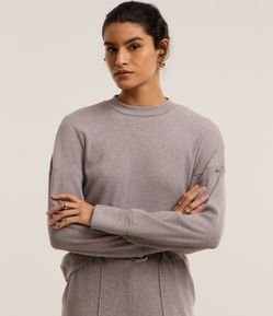 Casaco em Moletom com Malha Brushed