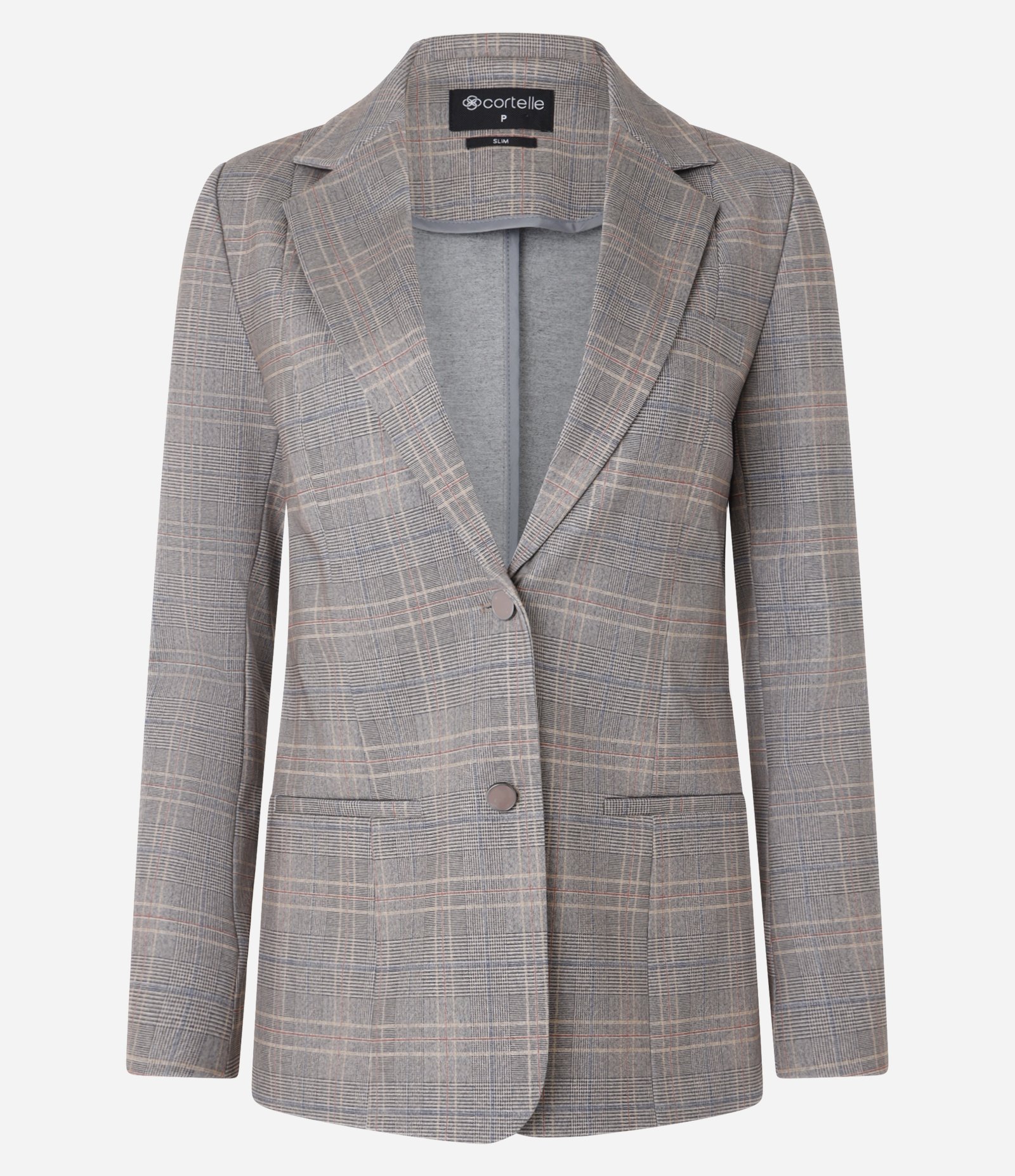 Blazer Acintura em Ponto Roma Xadrez com Botão Único Cinza 6