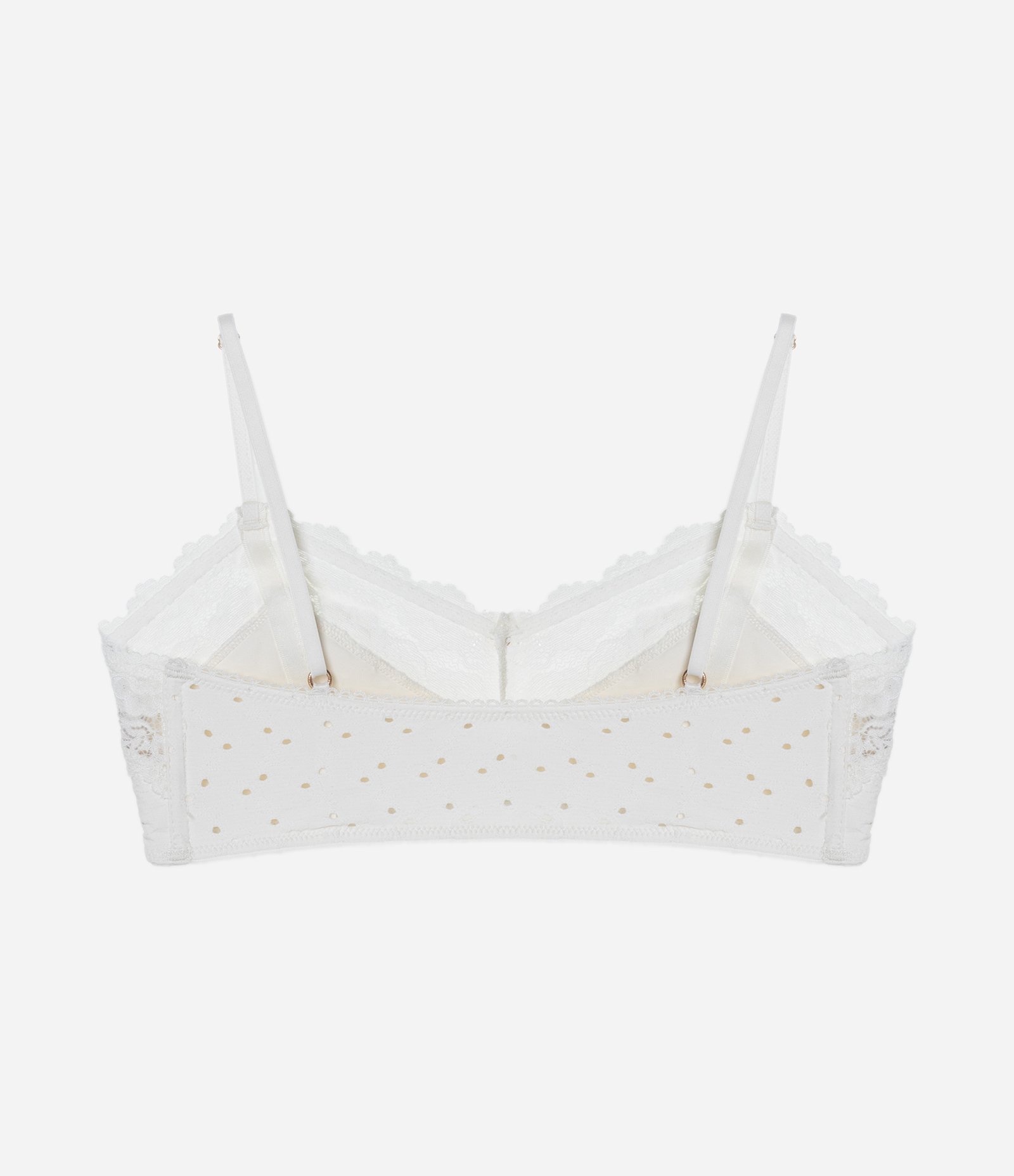 Sutiã Top Sem Bojo em Microfibra com Textura Furadinha e Renda Branco 6