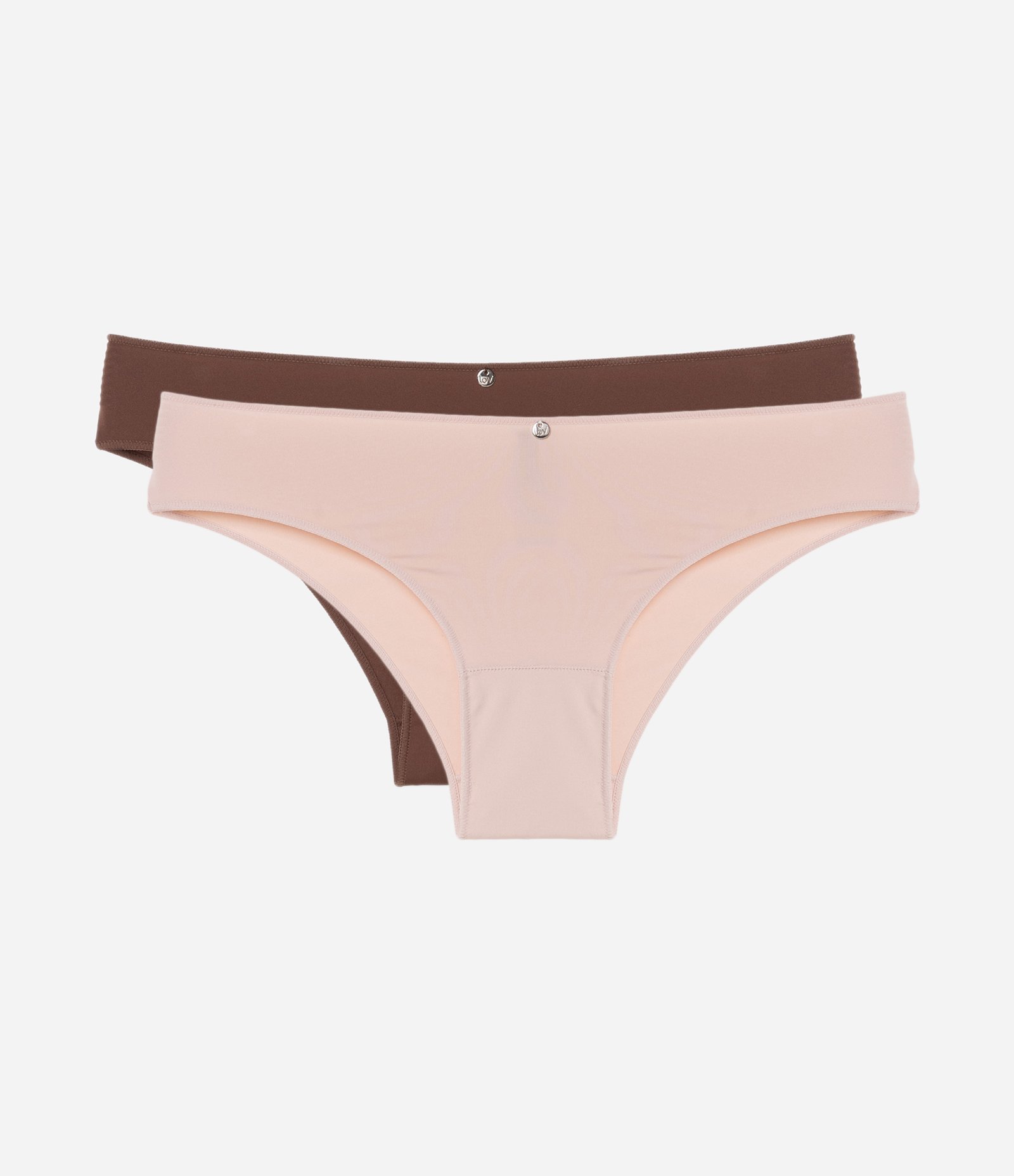 Kit 02 Calcinhas Biquíni em Microfibra Rosa/Marrom 1