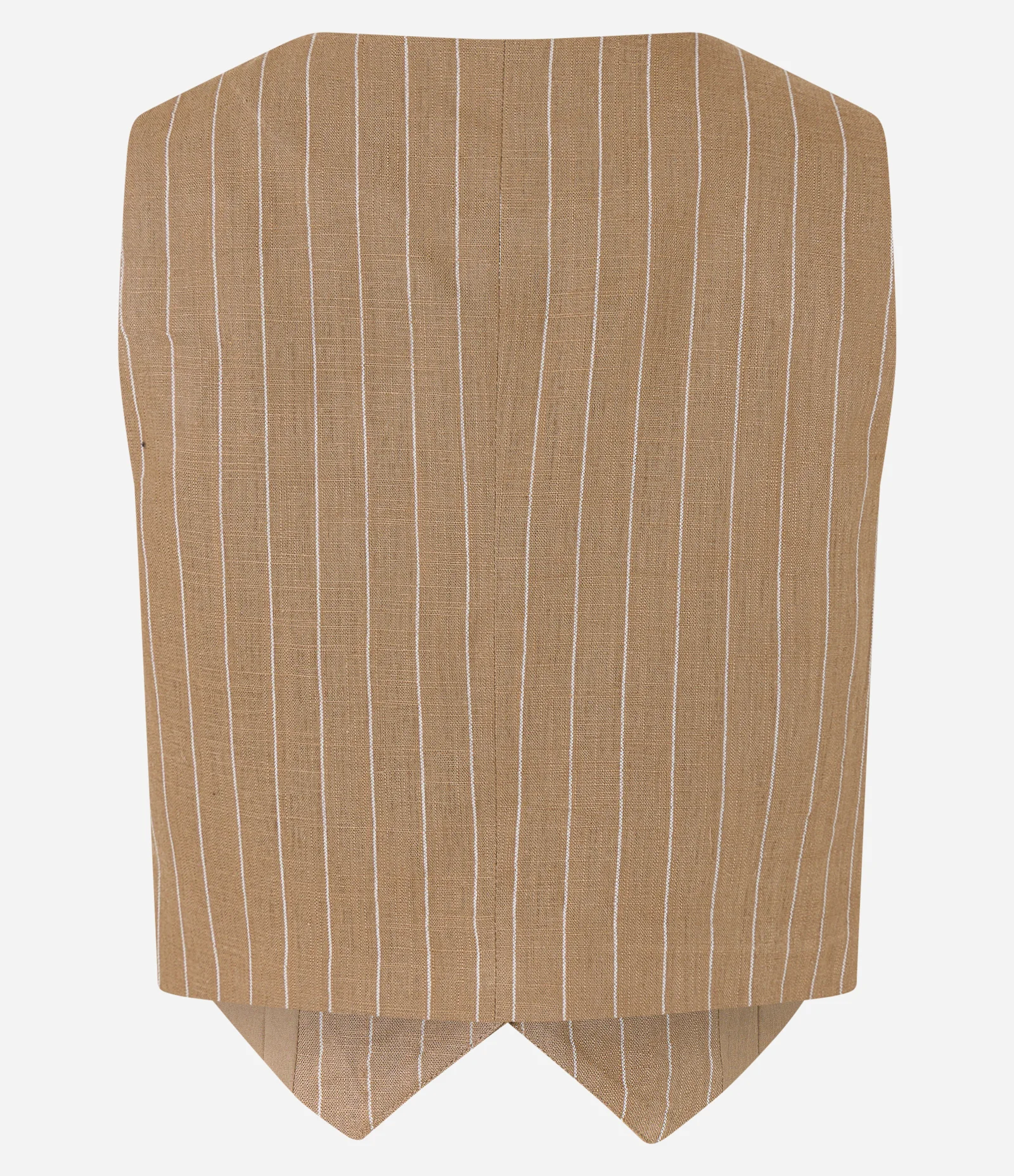 Colete em Tricô Listrado com Barra V Marrom 6