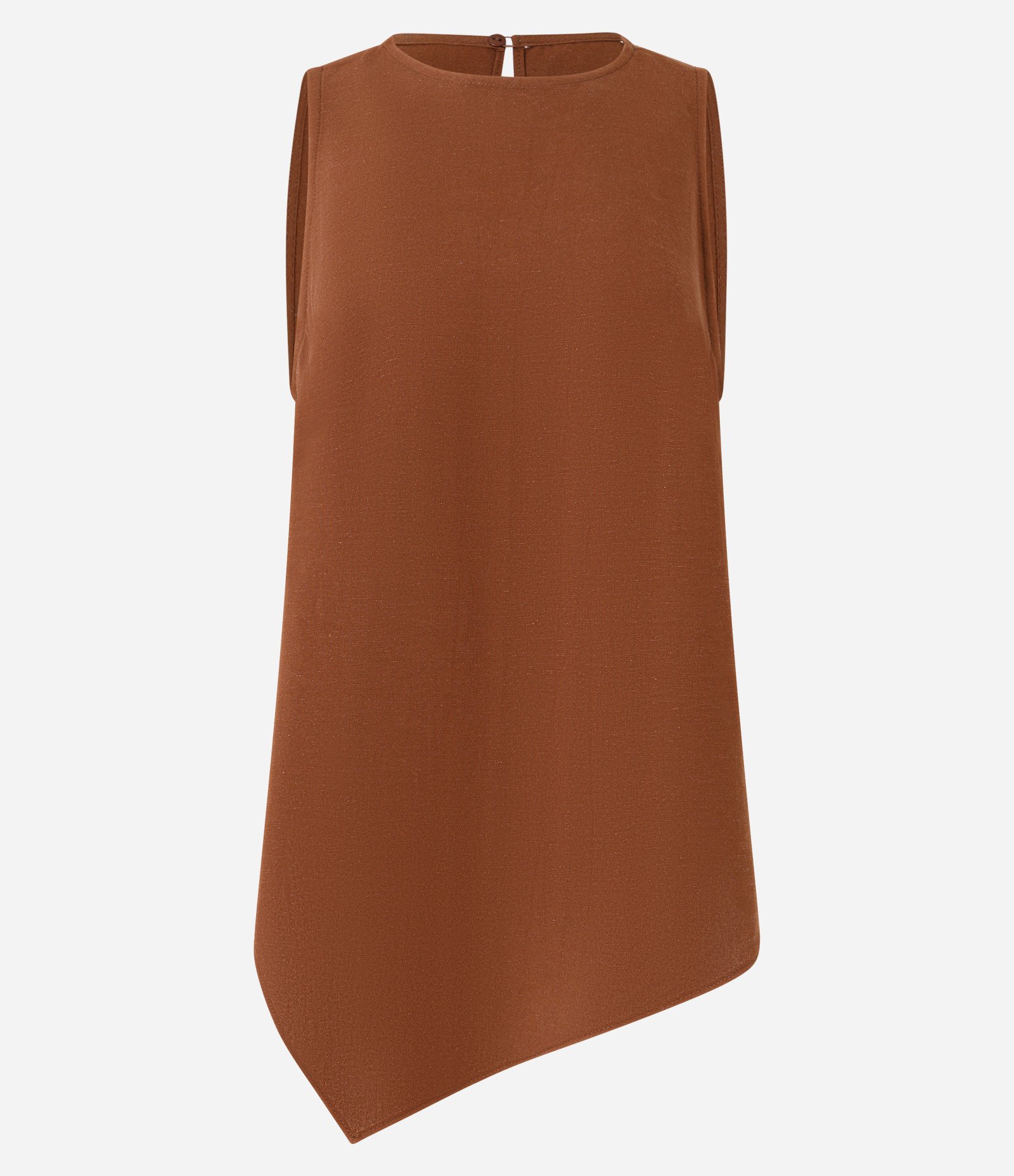Blusa em Viscolinho com Barra Pontiaguda Marrom 5