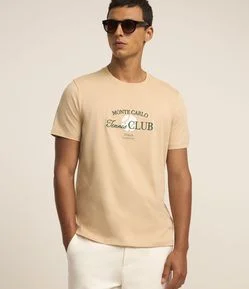 Camiseta em Algodão com Estampa Lettering Tennis Club