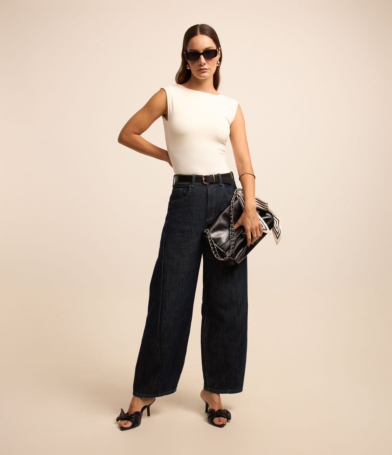 Blusa Sem Manga em Poliamida com Costas Decotadas Branco 2