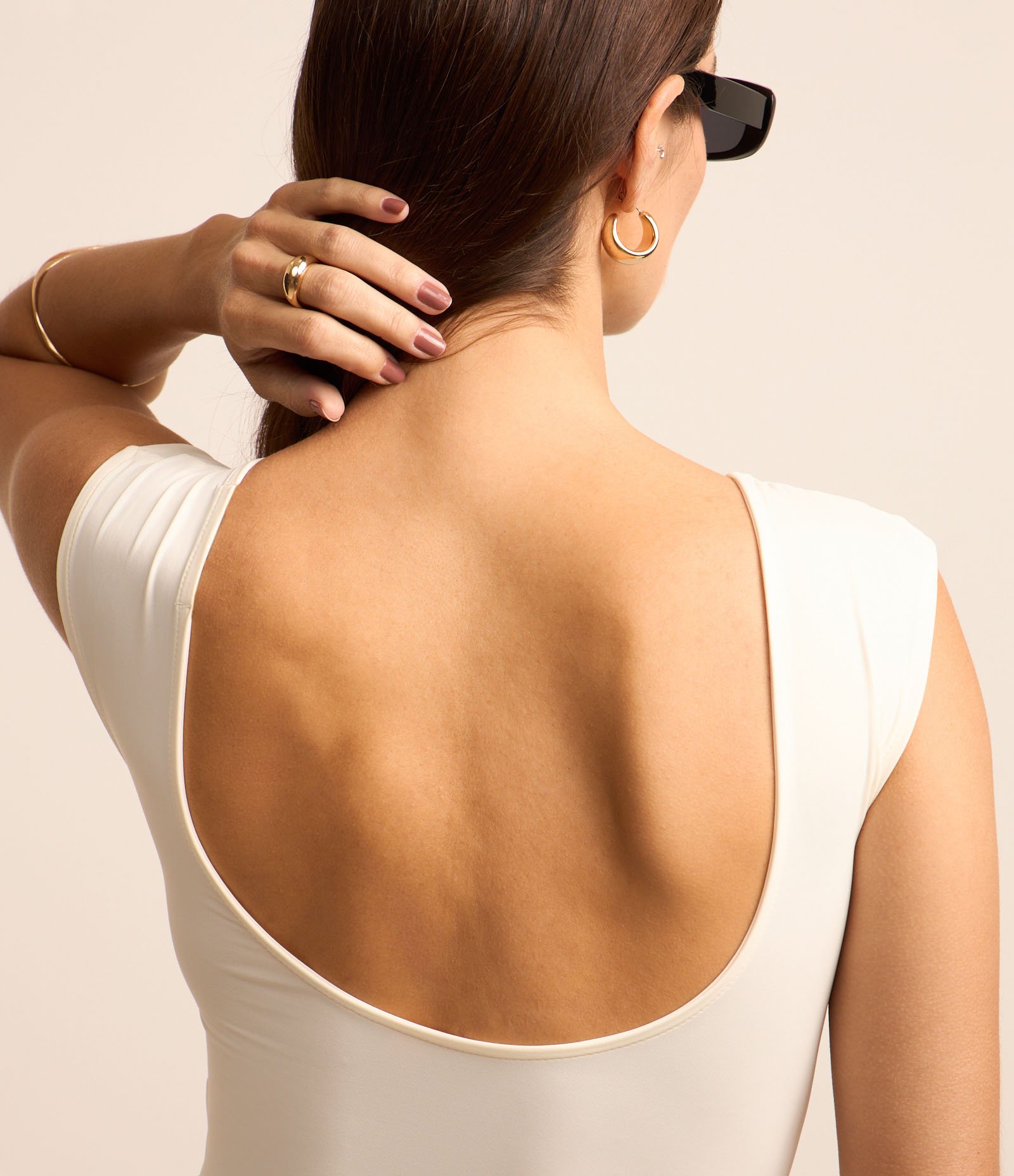 Blusa Sem Manga em Poliamida com Costas Decotadas Branco 4