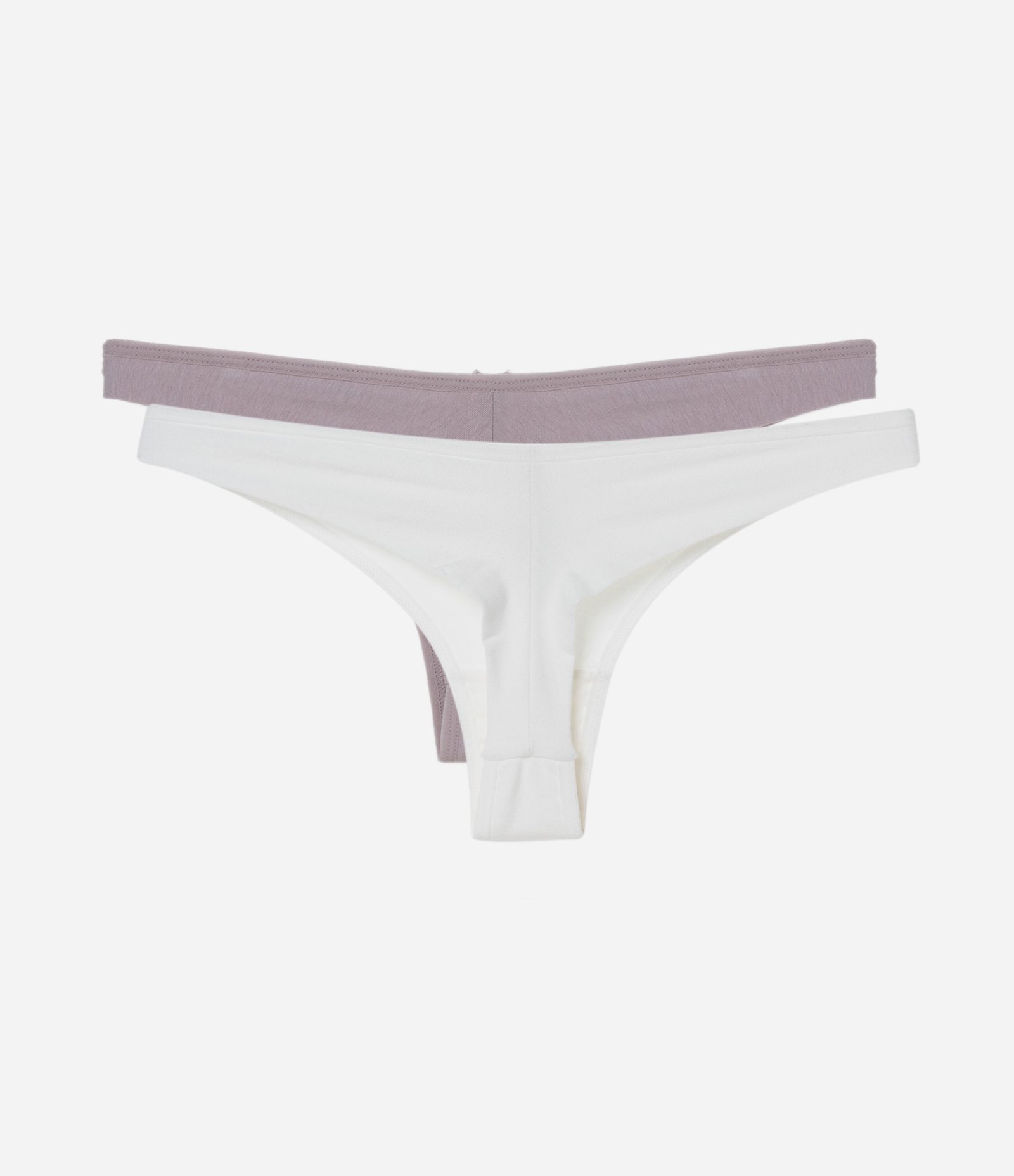 Kit 02 Calcinhas Biquíni Fio Duplo em Algodão Branco/ Cinza 2