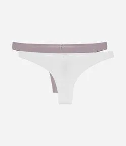 Kit 02 Calcinhas Biquíni Fio Duplo em Algodão