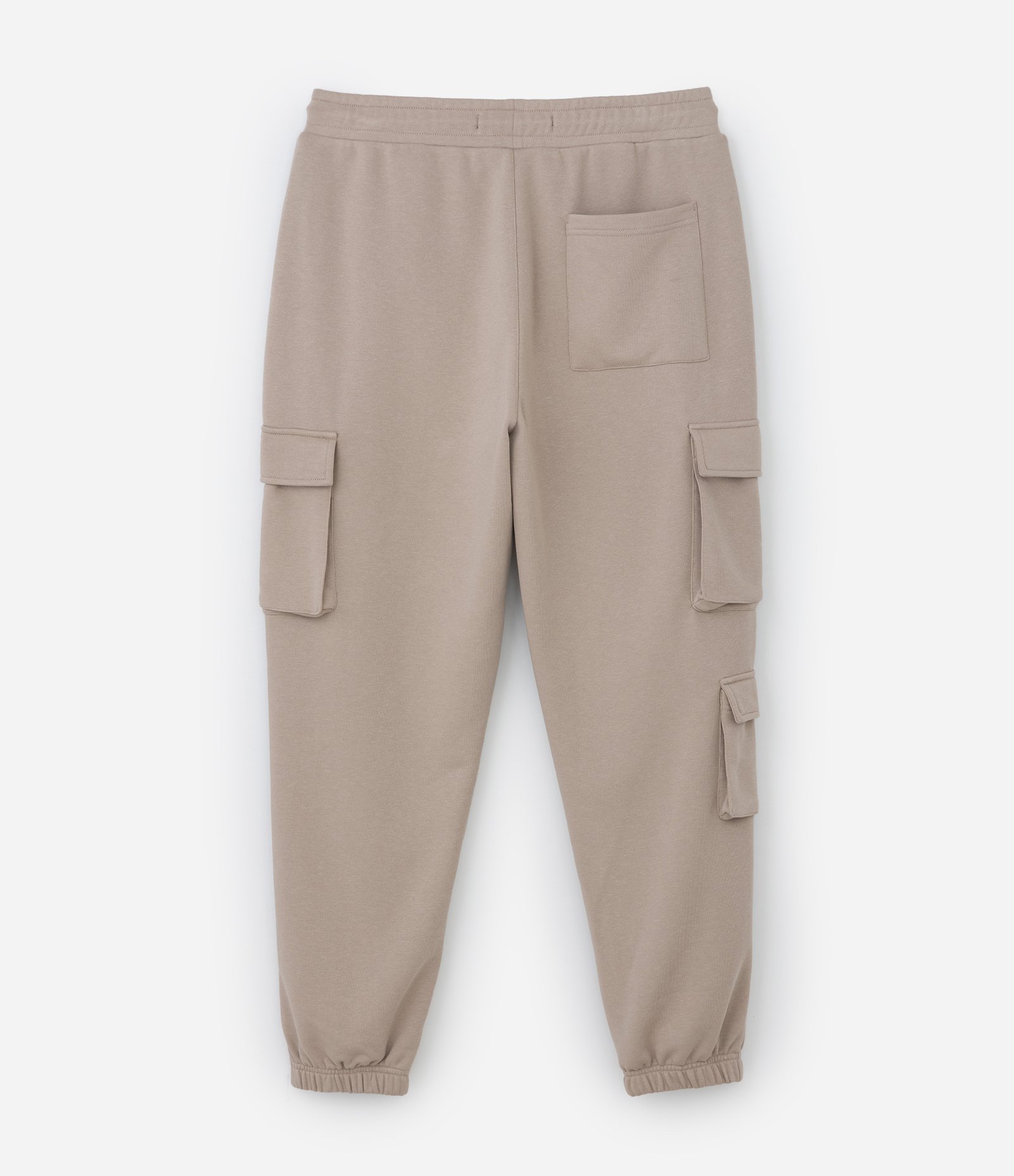 Calça Jogger em Moletom com Bolsos Táticos Bege 5