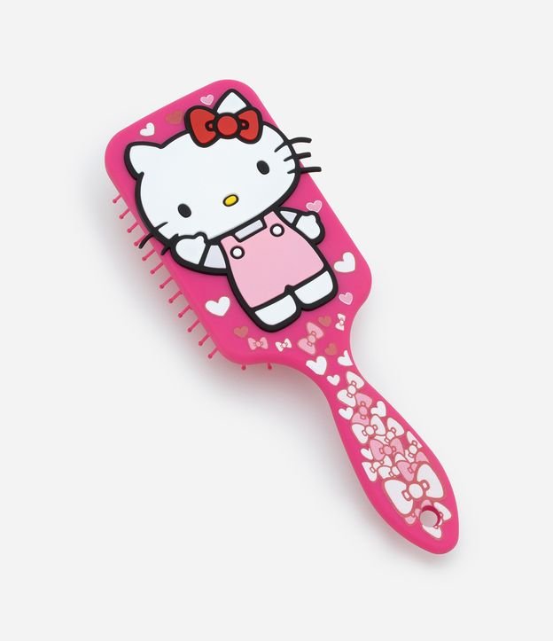 Escova de Cabelo Raquete Infantil Rosa Hello Kitty