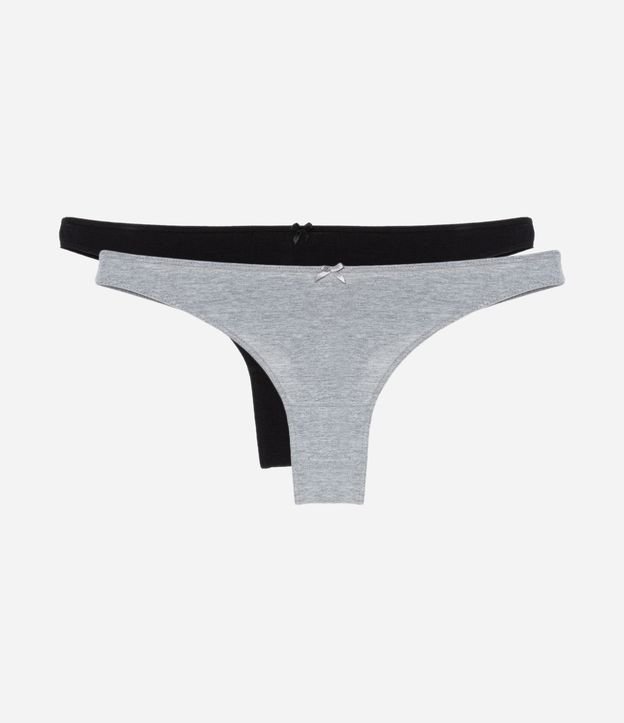 Kit 02 Calcinhas Biquíni Fio Duplo em Algodão