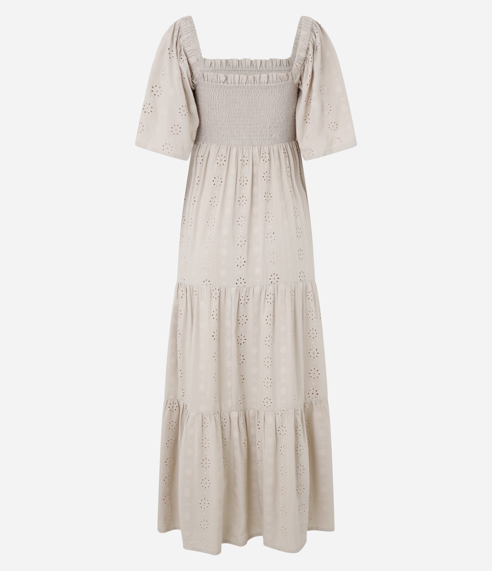 Vestido New Midi em Laise com Bordado e Lastex Bege 7