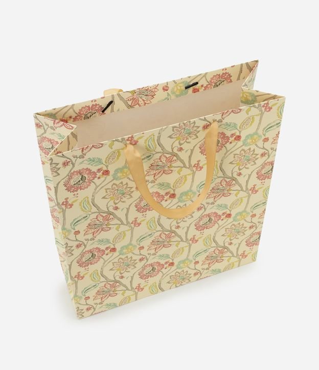 Sacola M Papel Estampado floral com fundo amarelo AE_FW25_EMB_0004