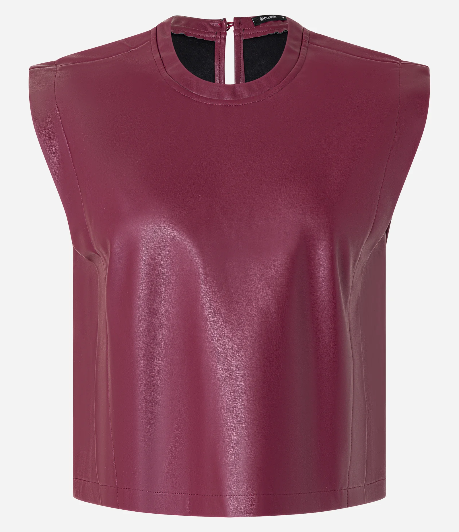 Blusa em PU com Abertura de Gota Vermelho 5