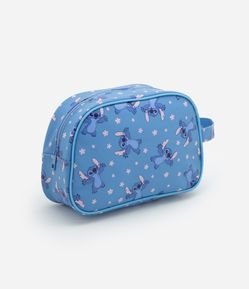 Nécessaire Retangular Grande com Fechamento em Zíper e Estampa Stitch