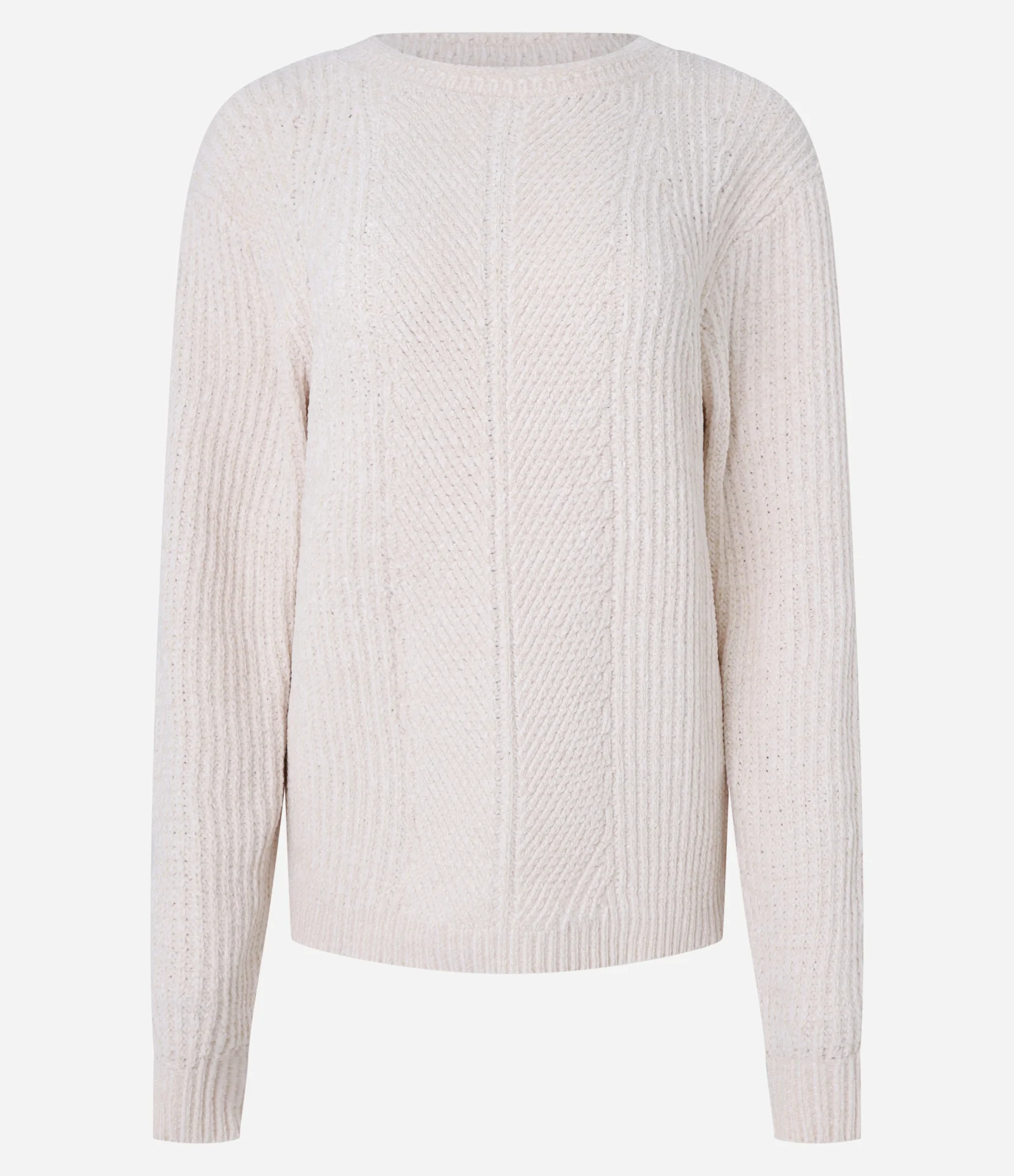 Suéter em Tricô com Textura e e Punho Canelado Off White 1