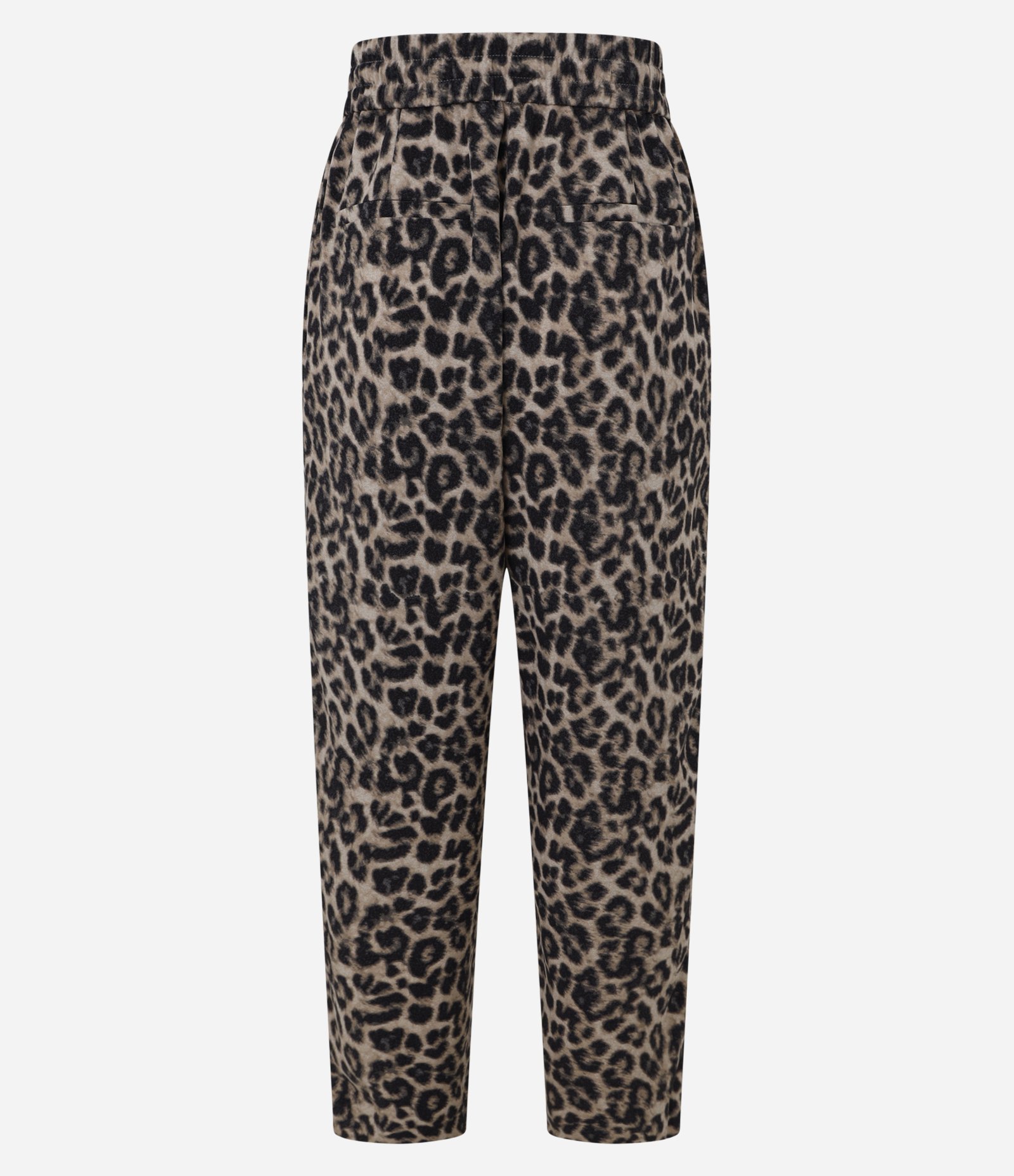Calça Pijama Cintura Alta em Crepe Estampada Animal Print Onça Marrom 7