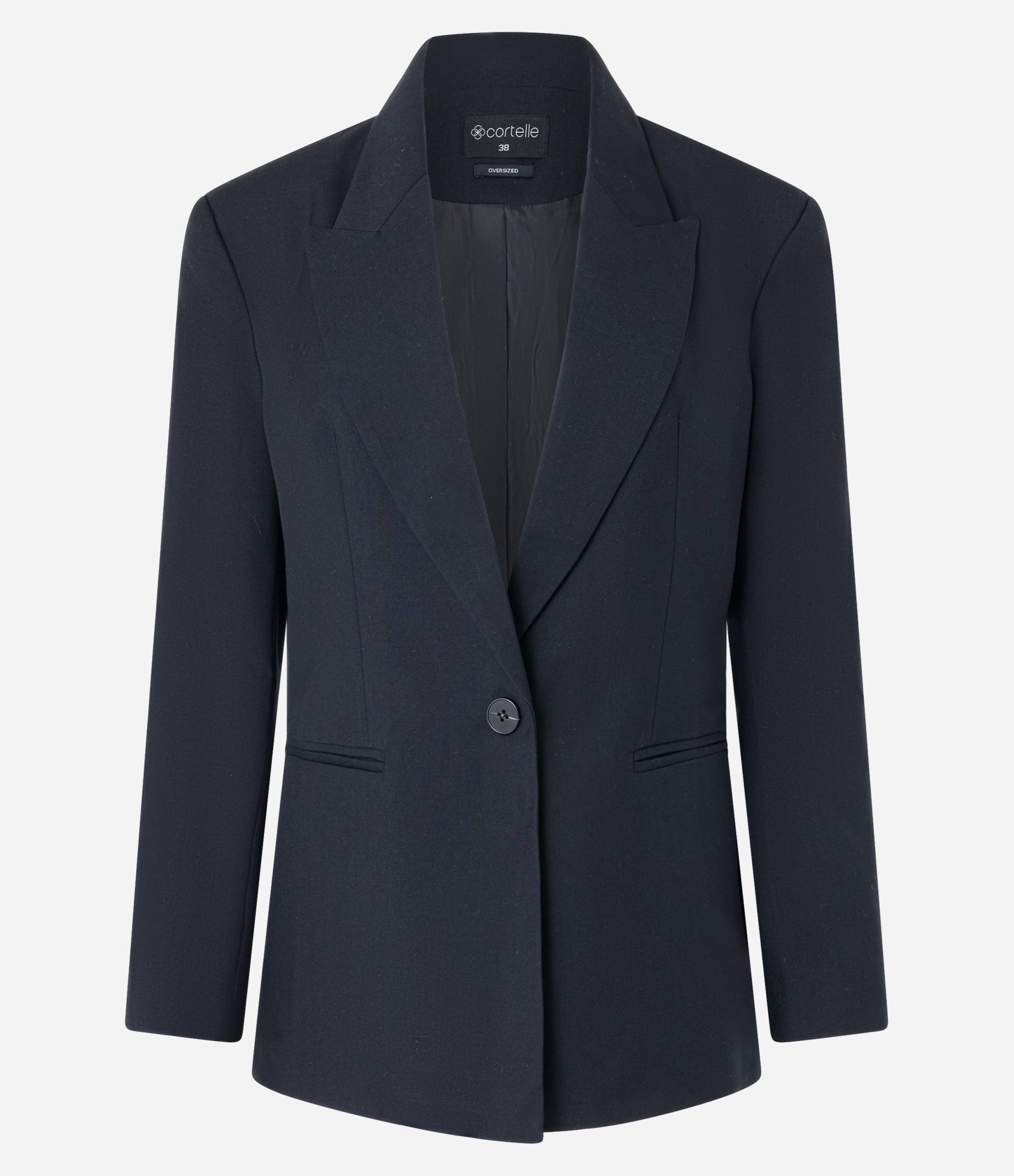 Blazer Oversized em Alfaiataria com Botão Único Preto 7
