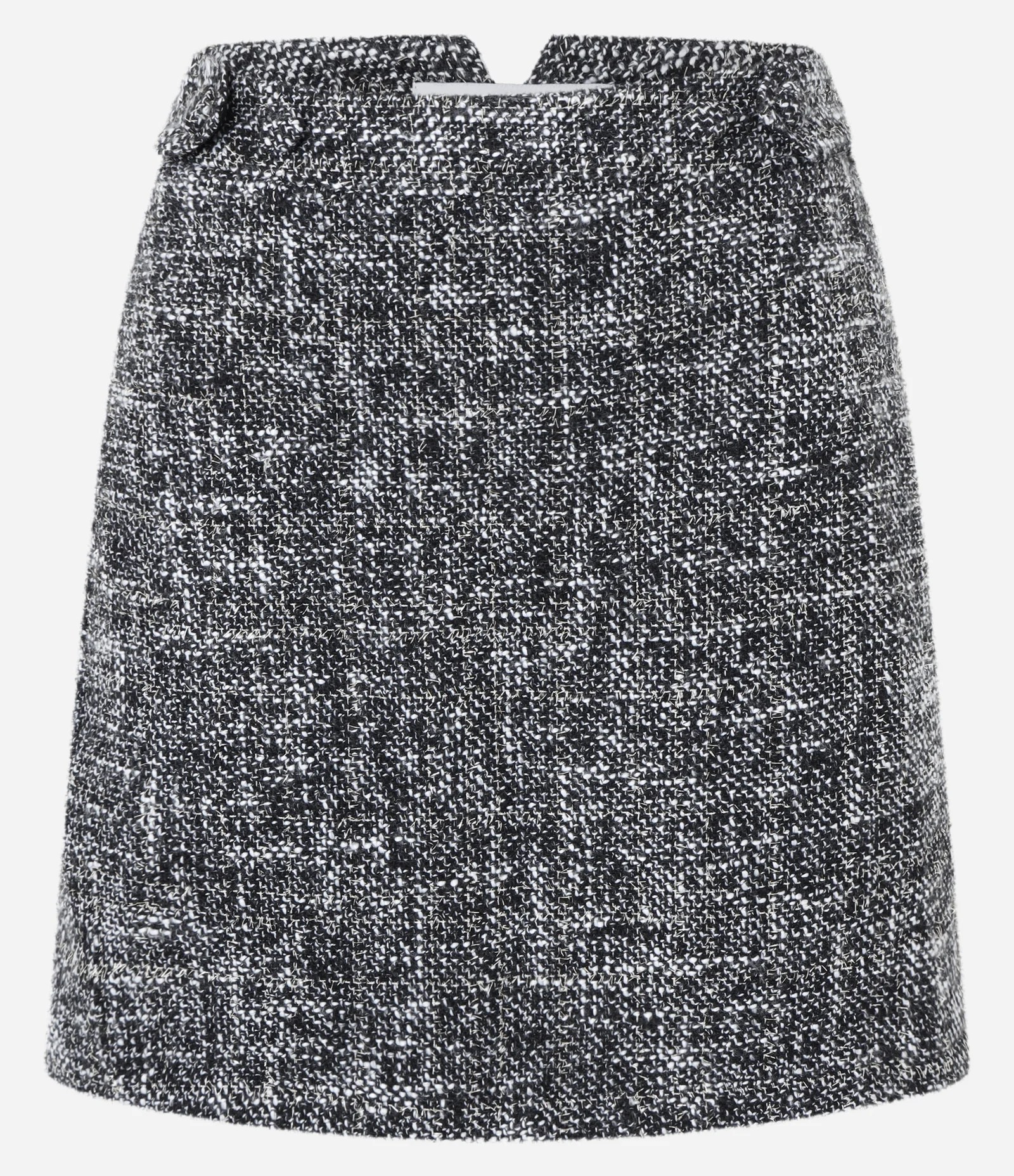 Saia Curta em Tweed com Botões Laterais Preto 6