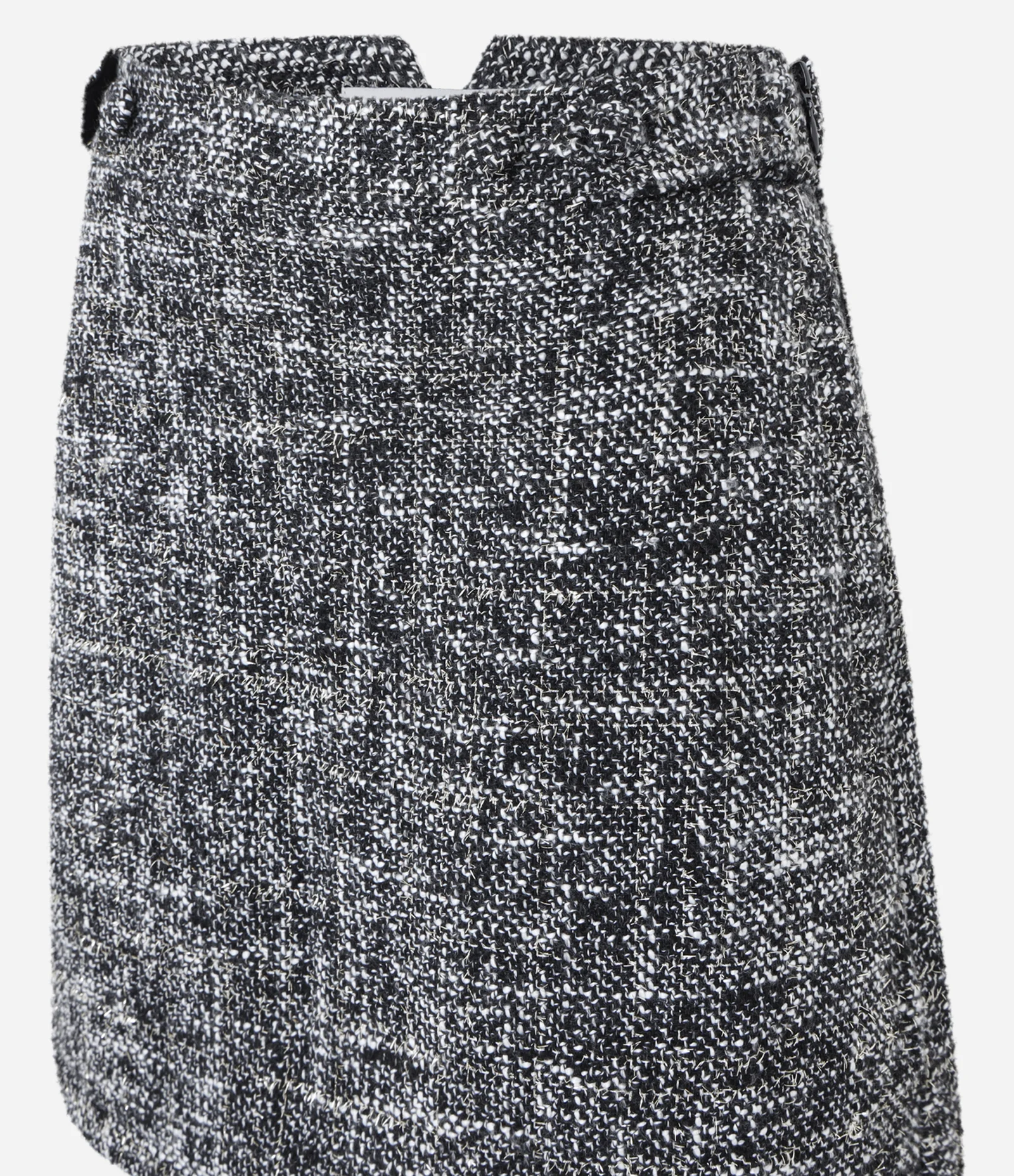 Saia Curta em Tweed com Botões Laterais Preto 7