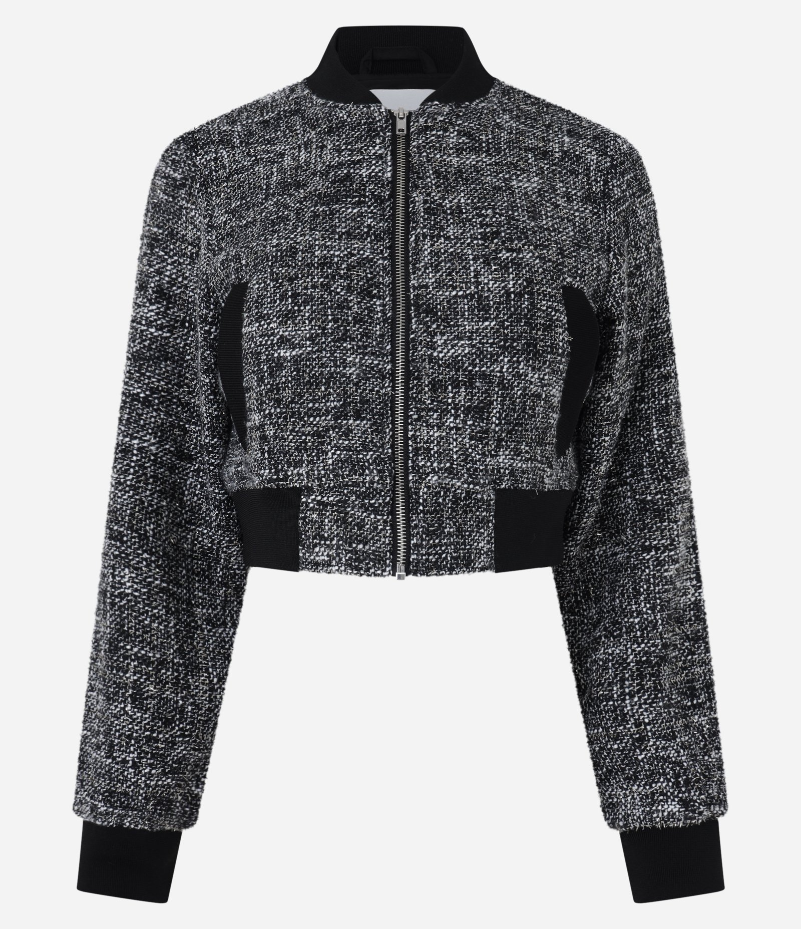 Jaqueta Bomber em Tweed com Detalhes em Ribana Preto 6