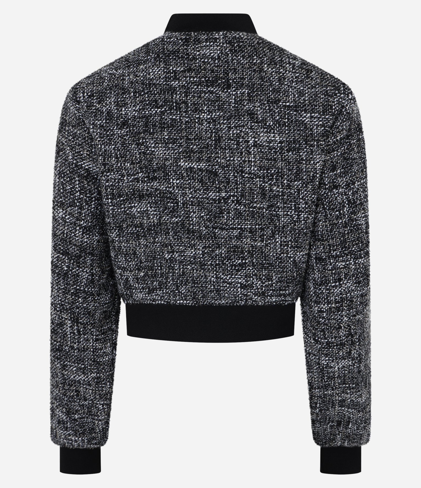 Jaqueta Bomber em Tweed com Detalhes em Ribana Preto 8