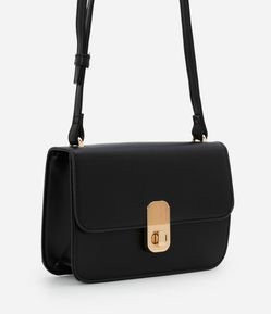 Bolsa Transversal em Pu com Tampa e Locker de Metal