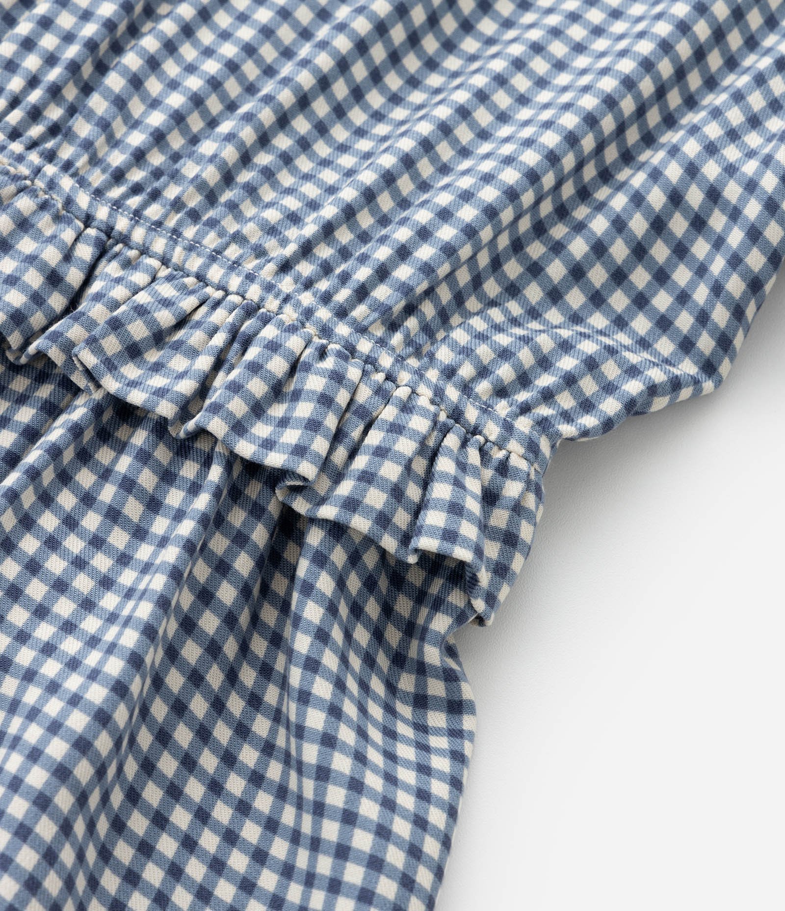 Vestido Infantil com Pingente Morango e Estampa Xadrez - Tam 5 a 14 Anos Azul 6