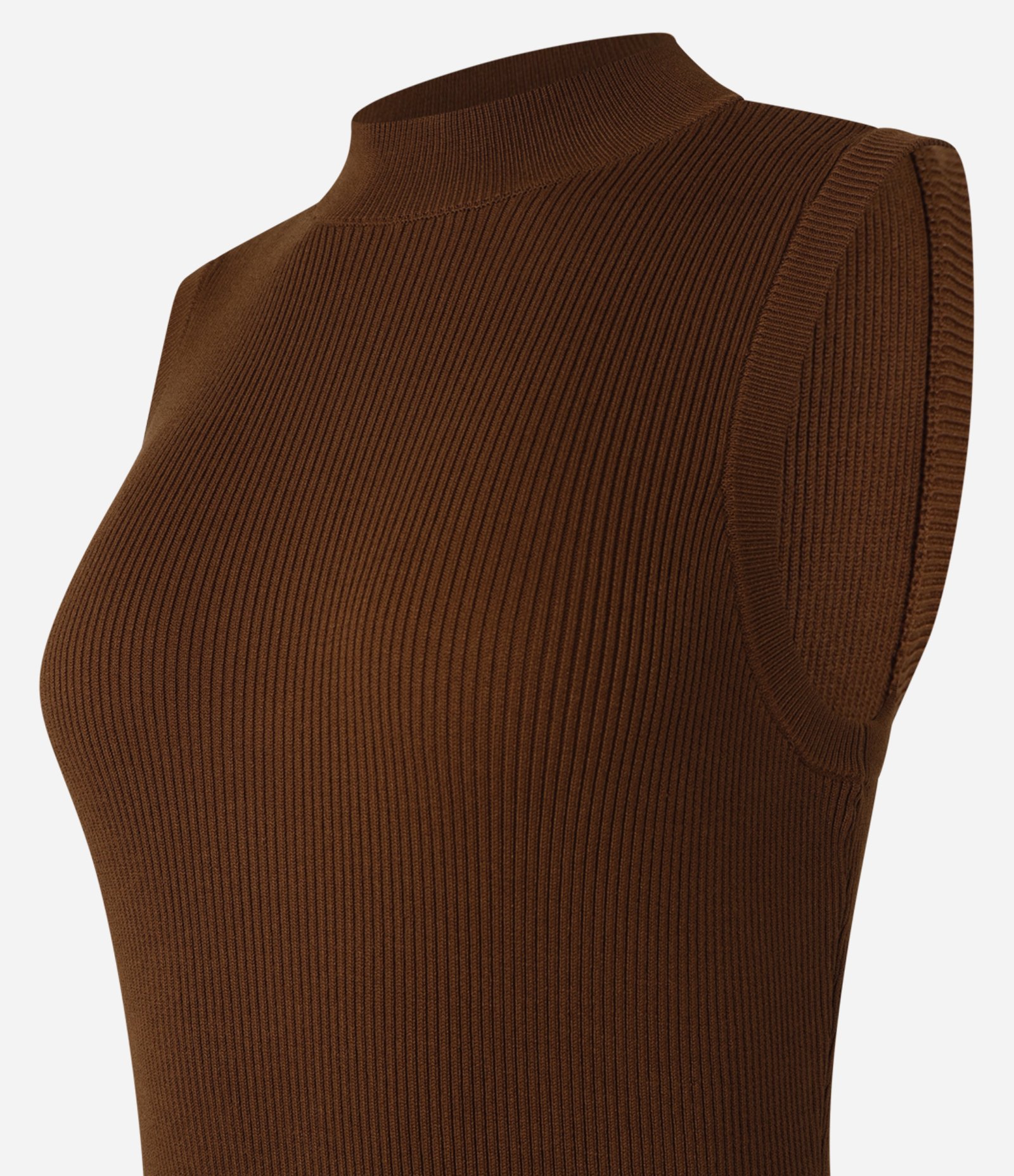 Vestido Reto New Midi em Tricô com Textura Canelada Mocha 5