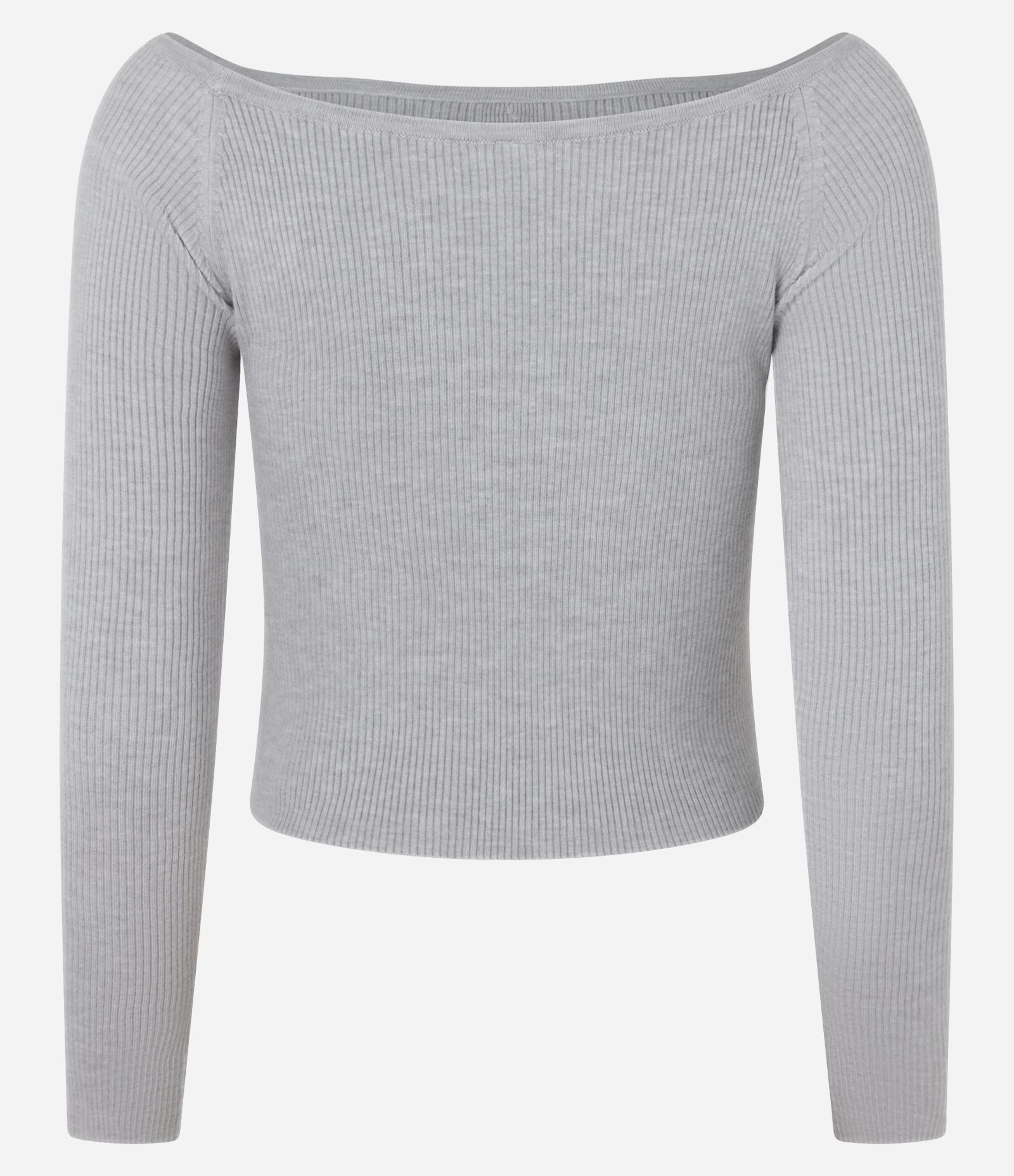 Blusa em Tricô Ombro a Ombro e Botõezinhos Frontais Cinza 7