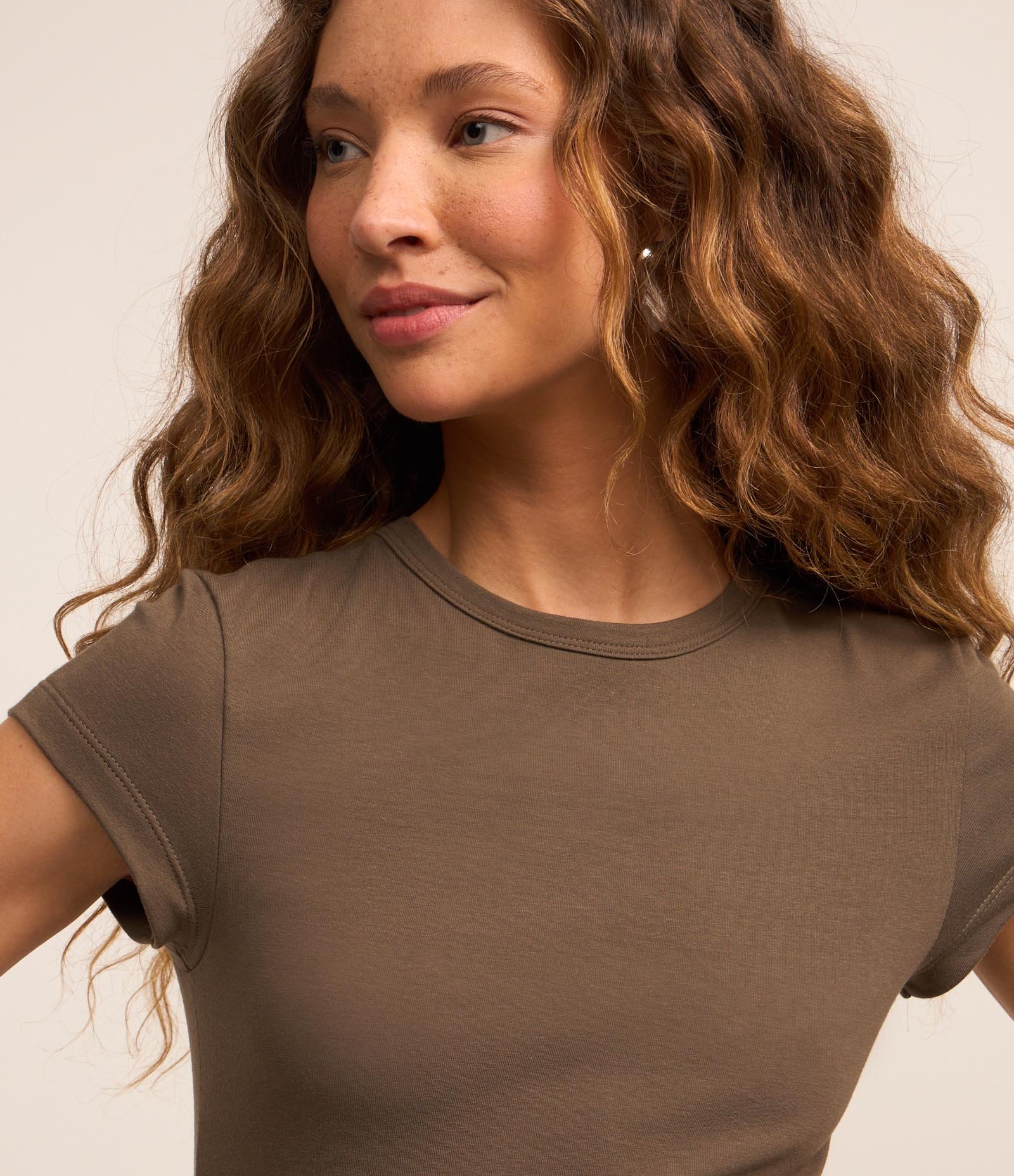 Vestido Longo em Algodão com Manga Curta Marrom 3