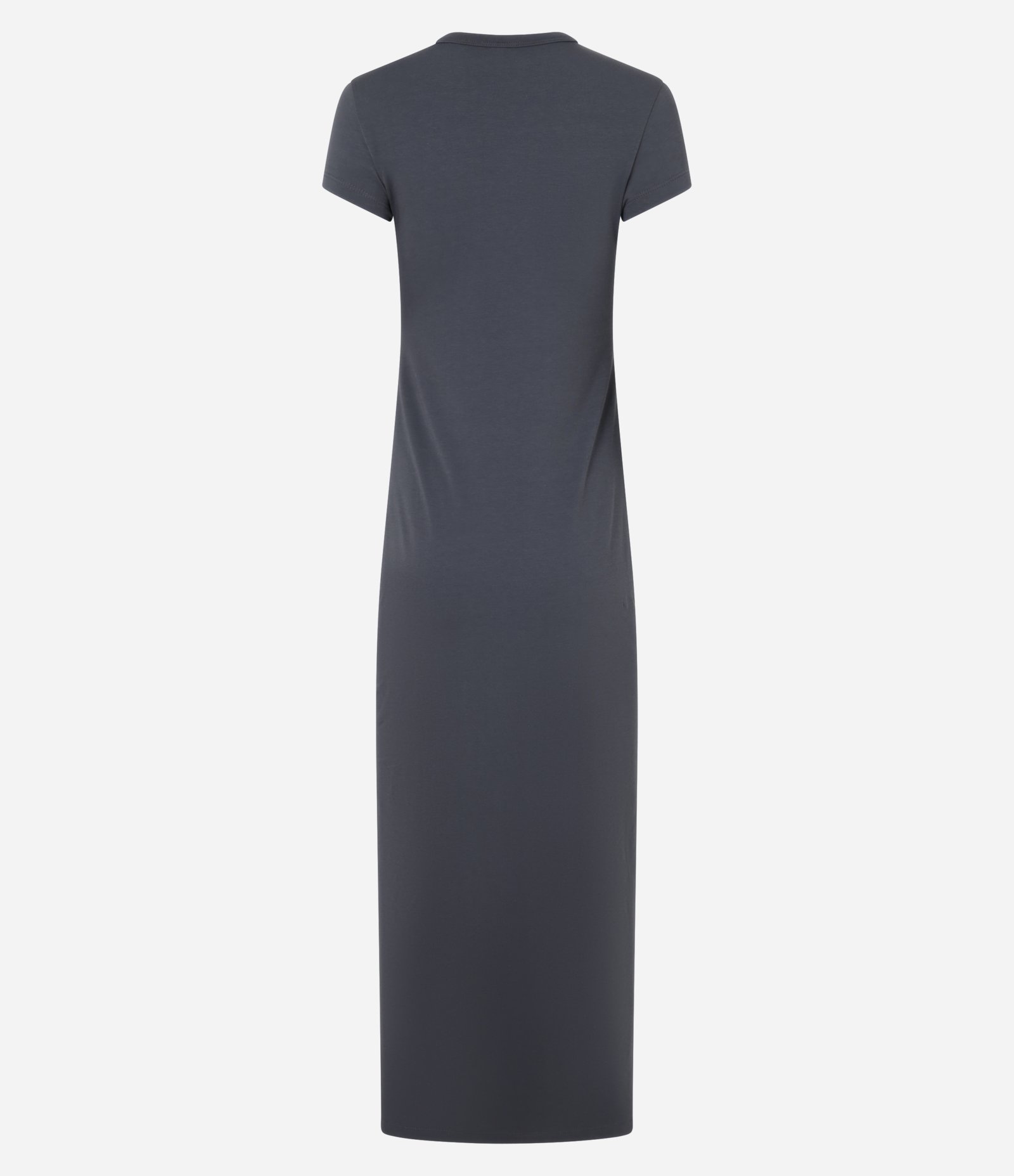 Vestido Longo em Algodão com Manga Curta Cinza Escuro 5