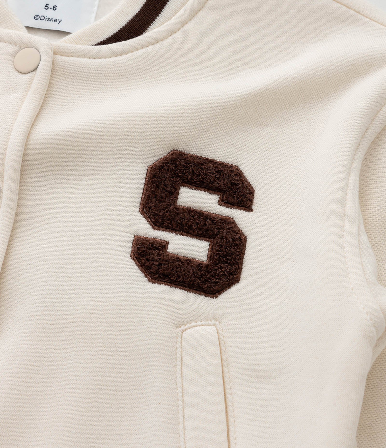 Jaqueta Bomber Infantil com Bordado do Stitch - Tam 5 a 14 Anos Bege 7